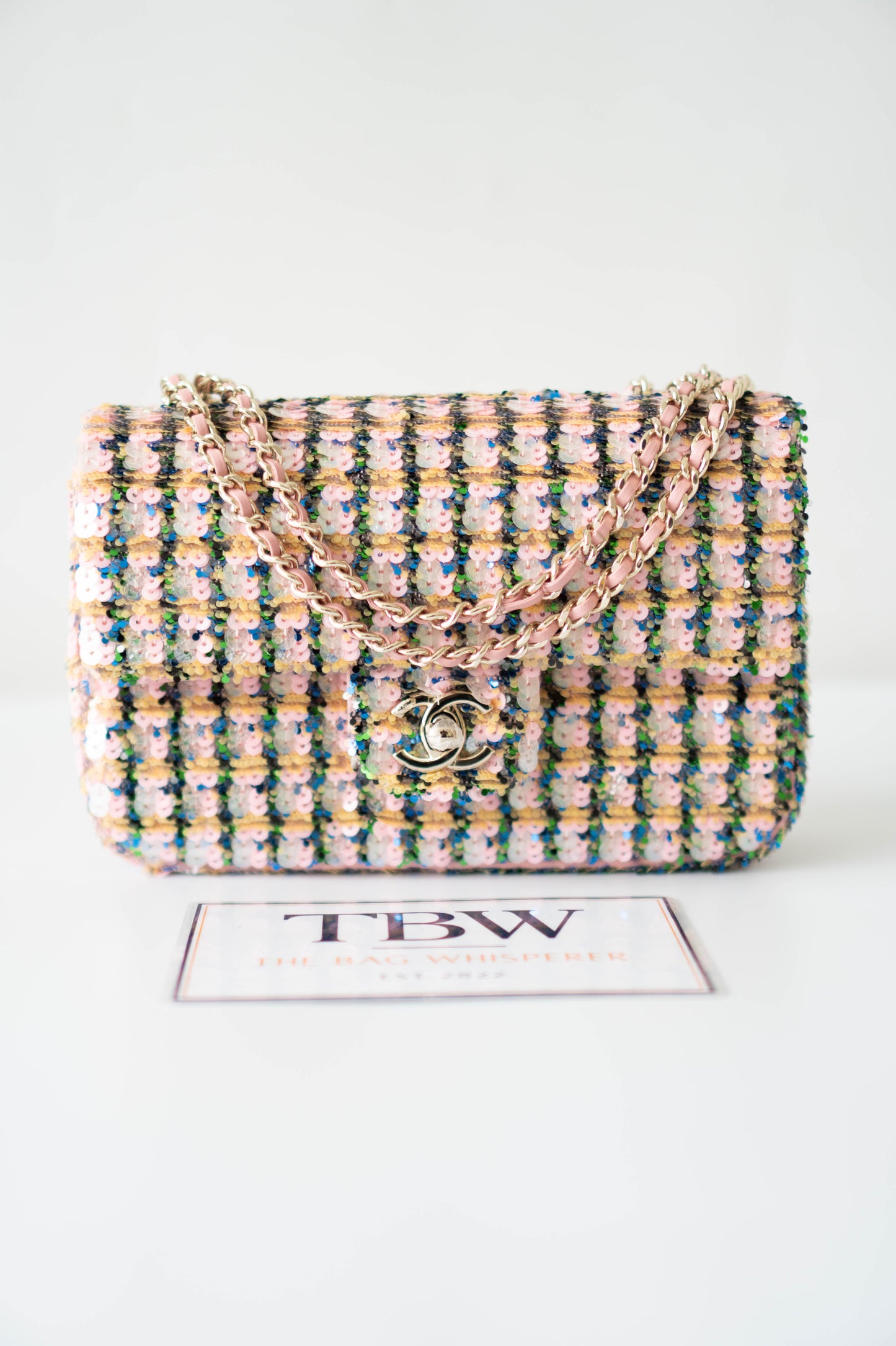 Sequin Flap Bag – Multicolor with Silver Hardware