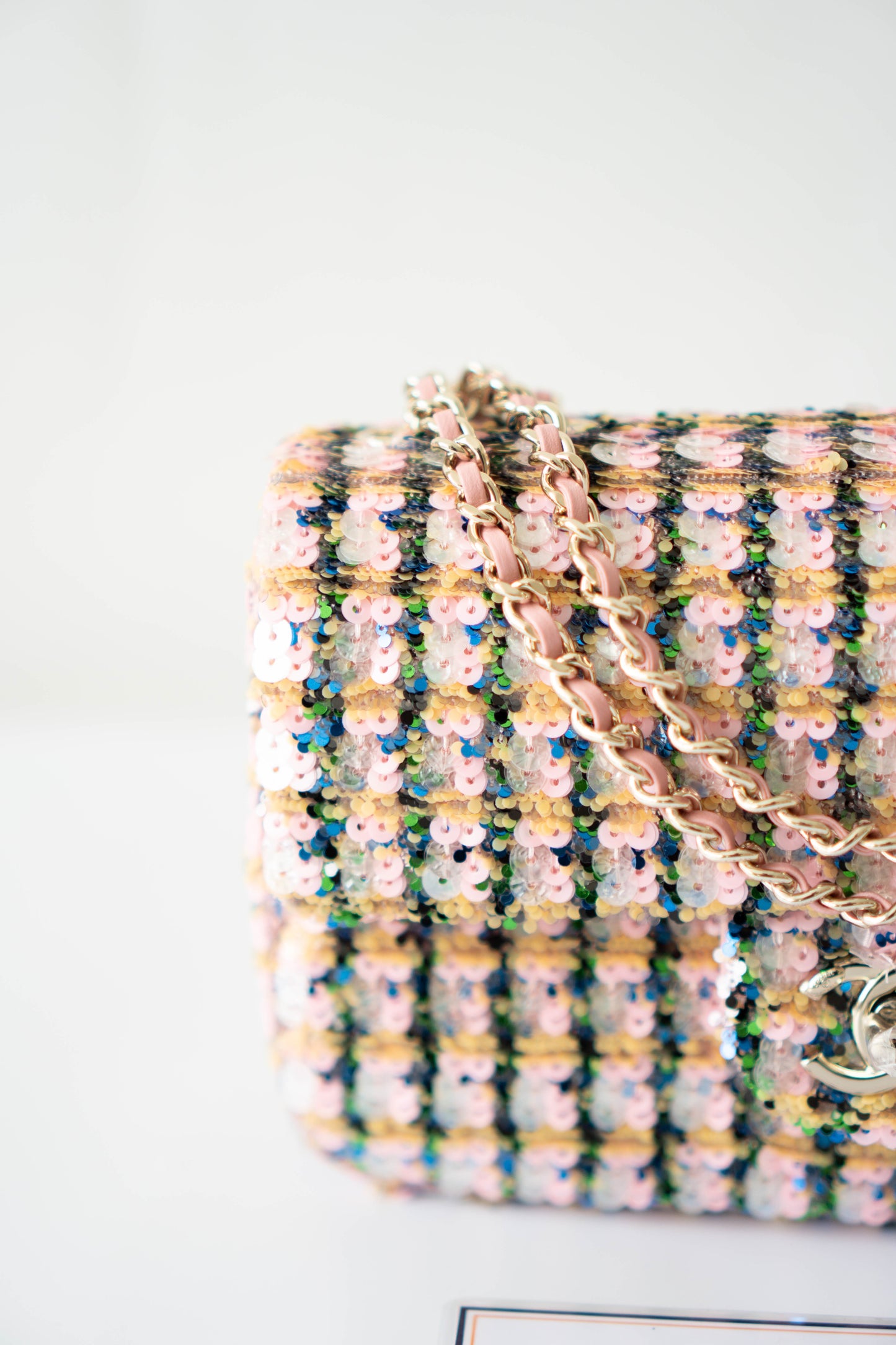 Sequin Flap Bag – Multicolor with Silver Hardware