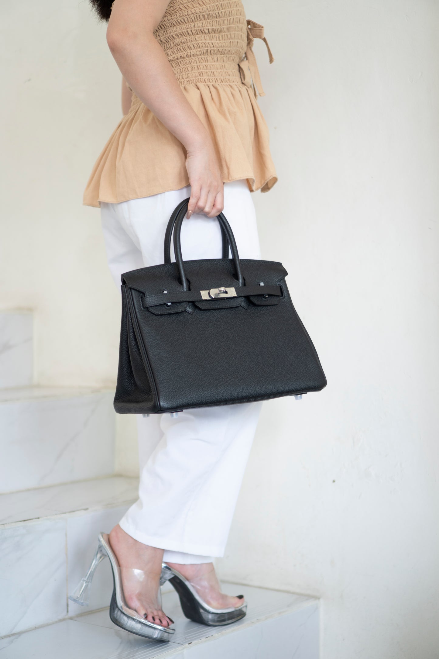 Birkin 30 – Noir Togo Leather With Intricate Natural Veining, Palladium Hardware