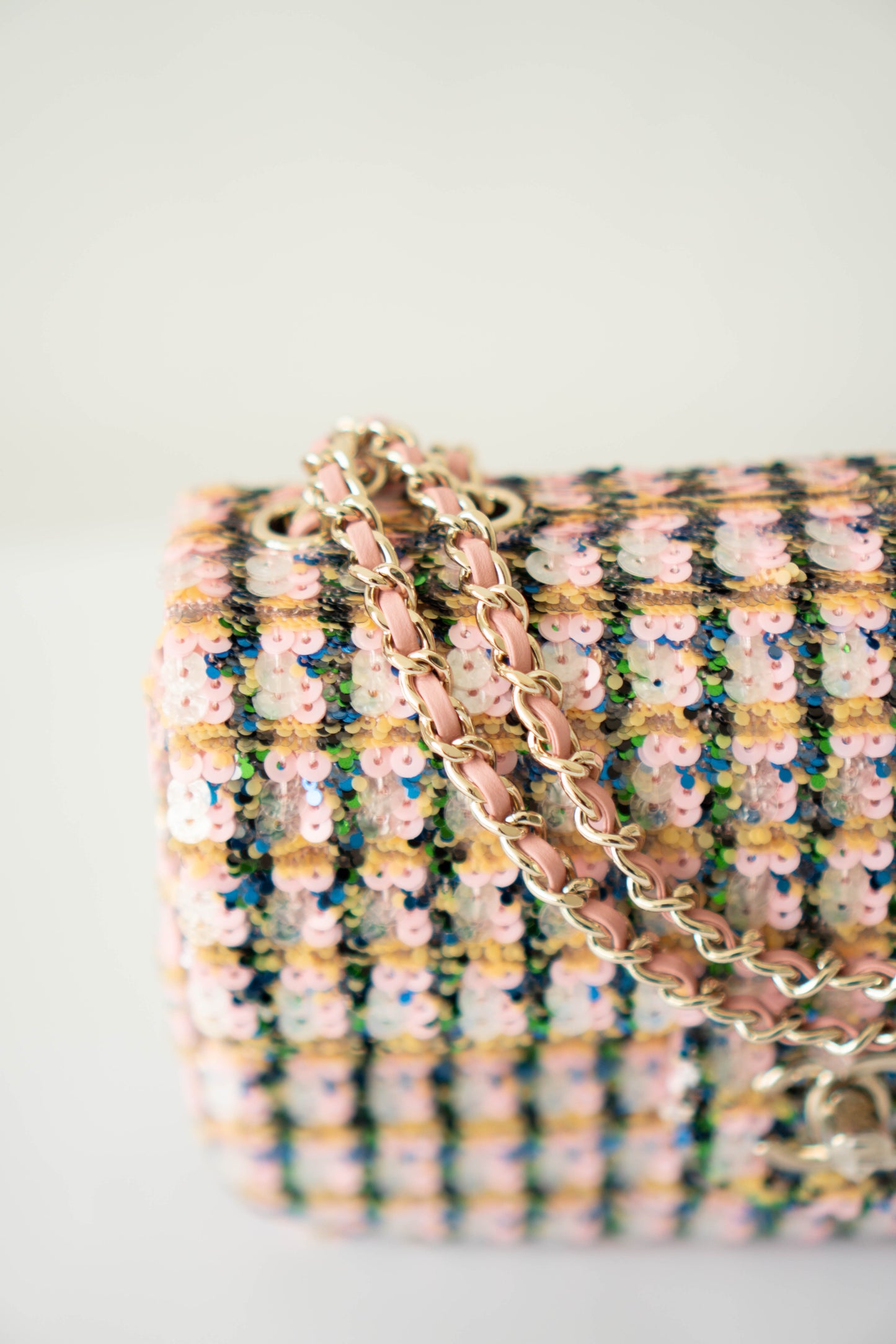Sequin Flap Bag – Multicolor with Silver Hardware