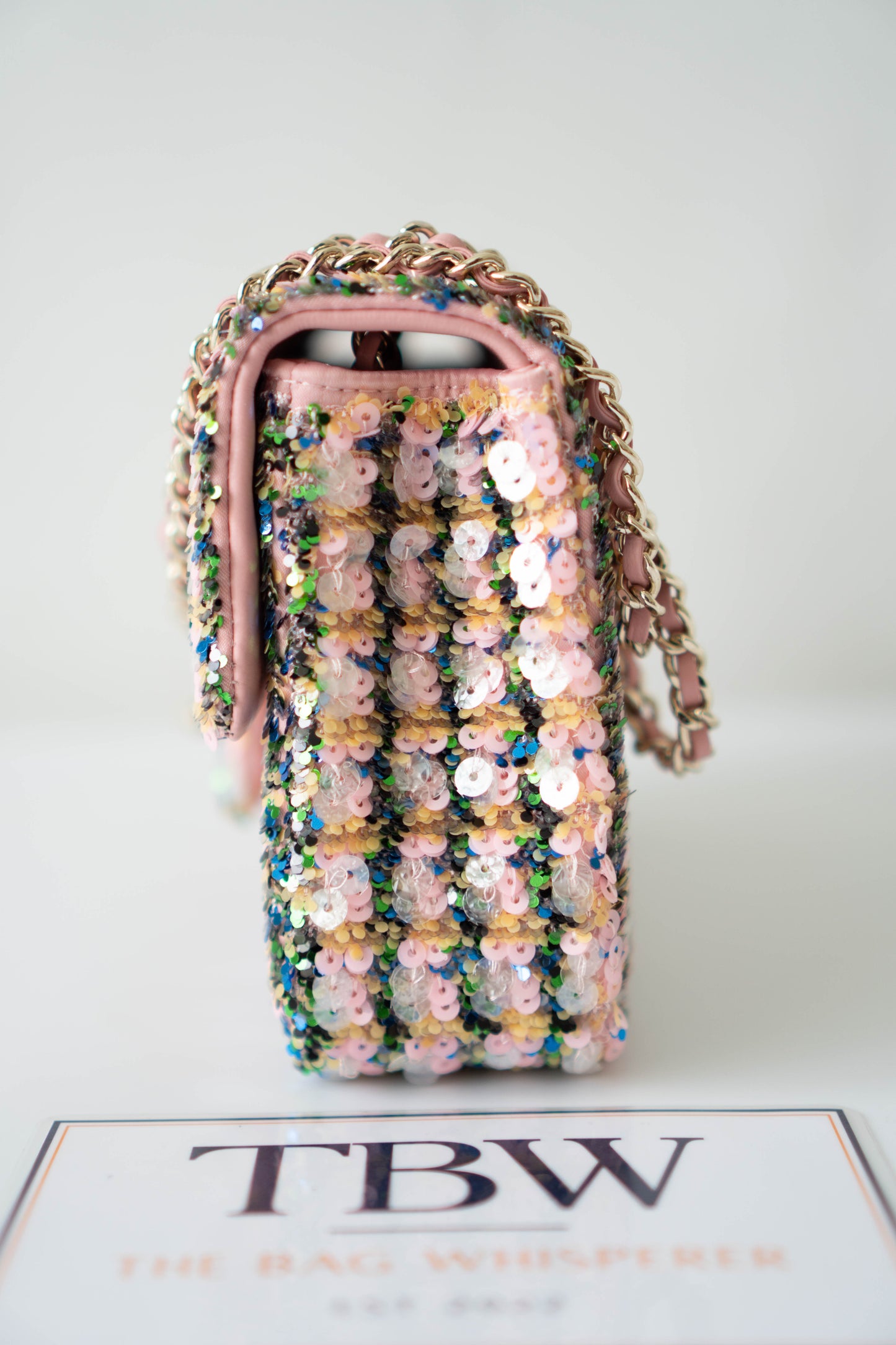 Sequin Flap Bag – Multicolor with Silver Hardware