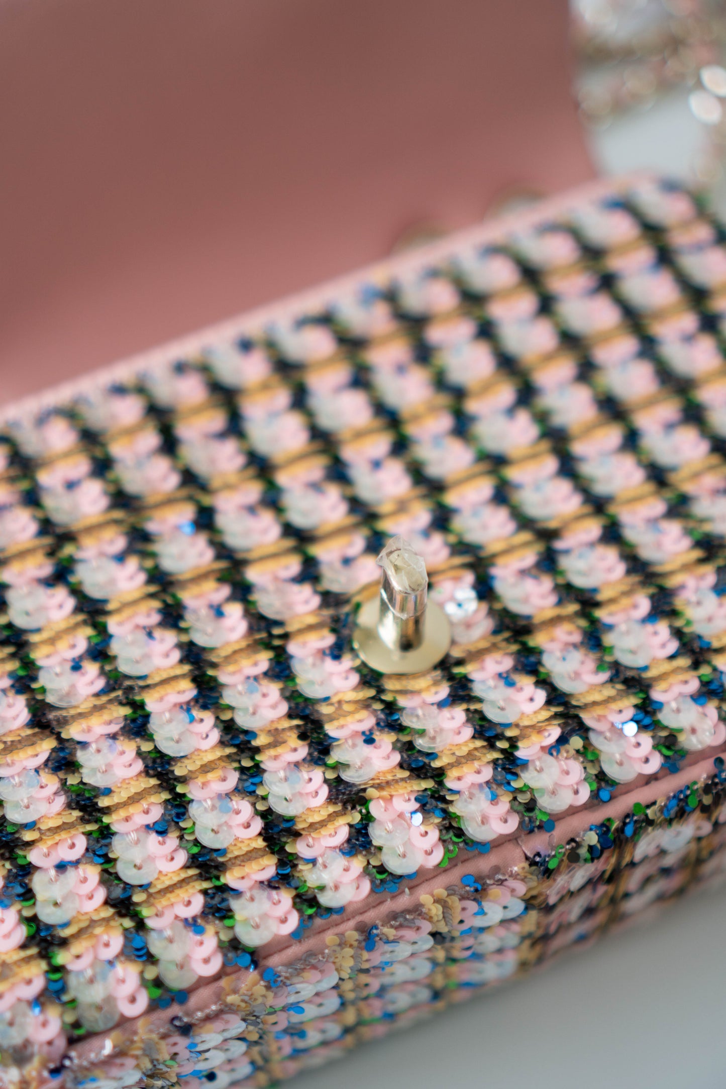 Sequin Flap Bag – Multicolor with Silver Hardware