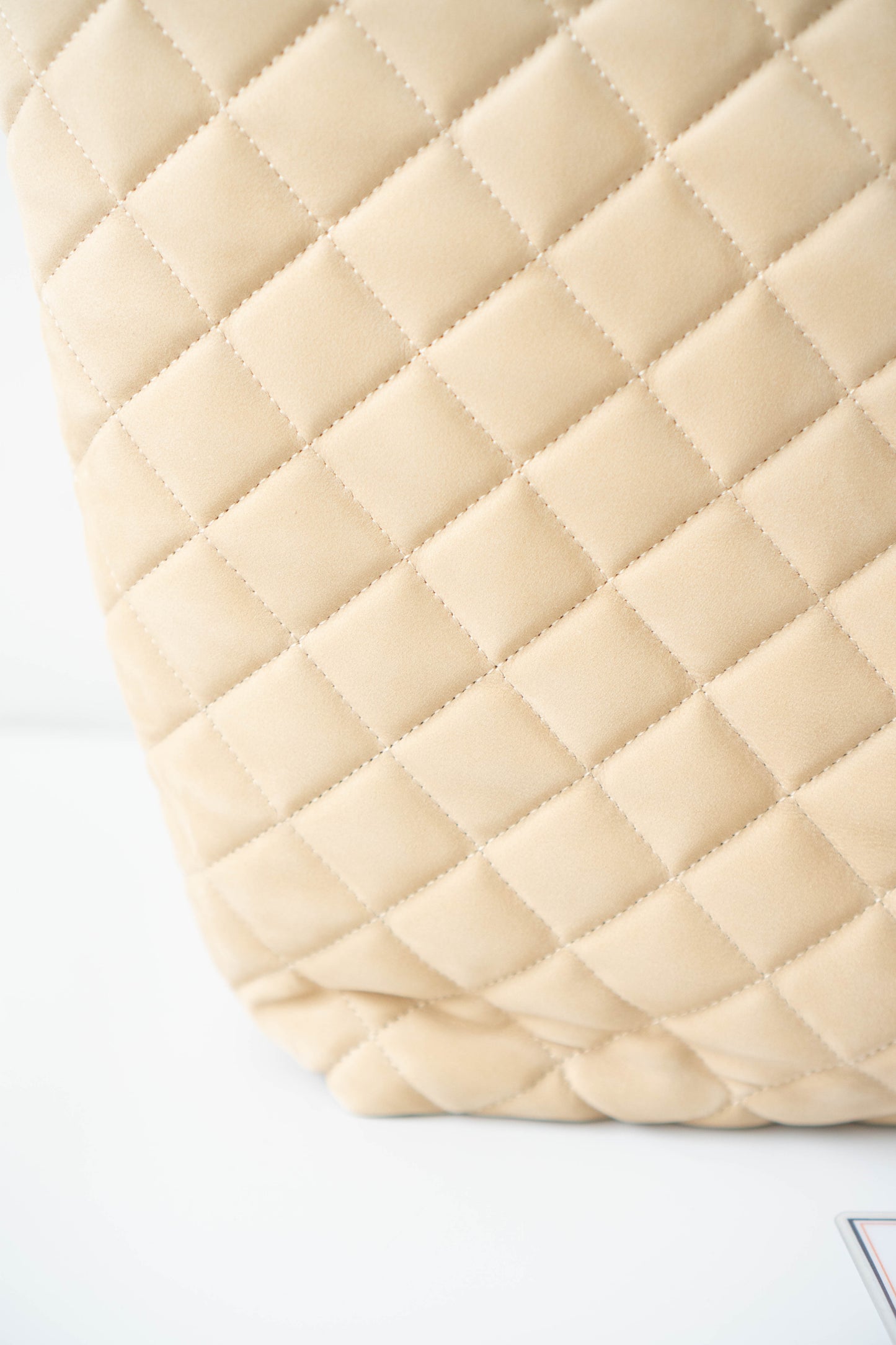 Icare Maxi Shopping Tote – Nubuck Suede in Beige with Gold Hardware