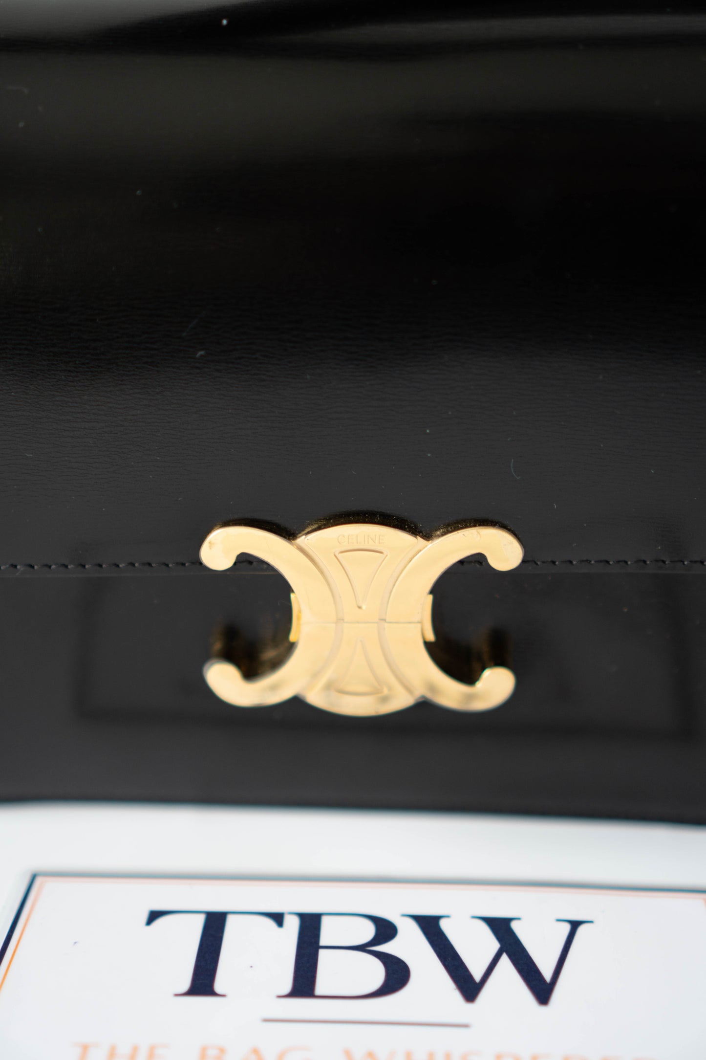 Triomphe Medium – Black Box Leather with Gold Hardware