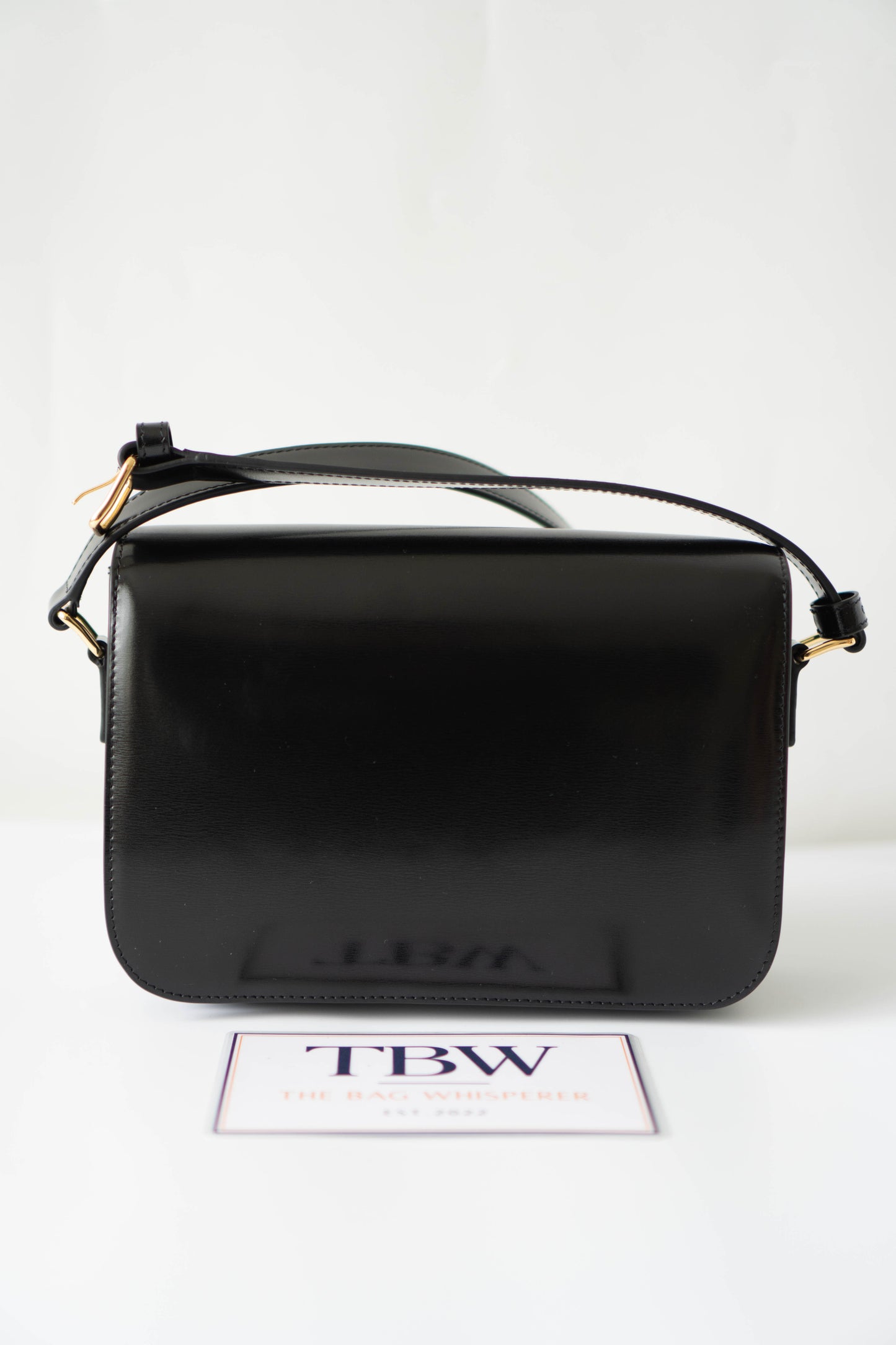 Triomphe Medium – Black Box Leather with Gold Hardware