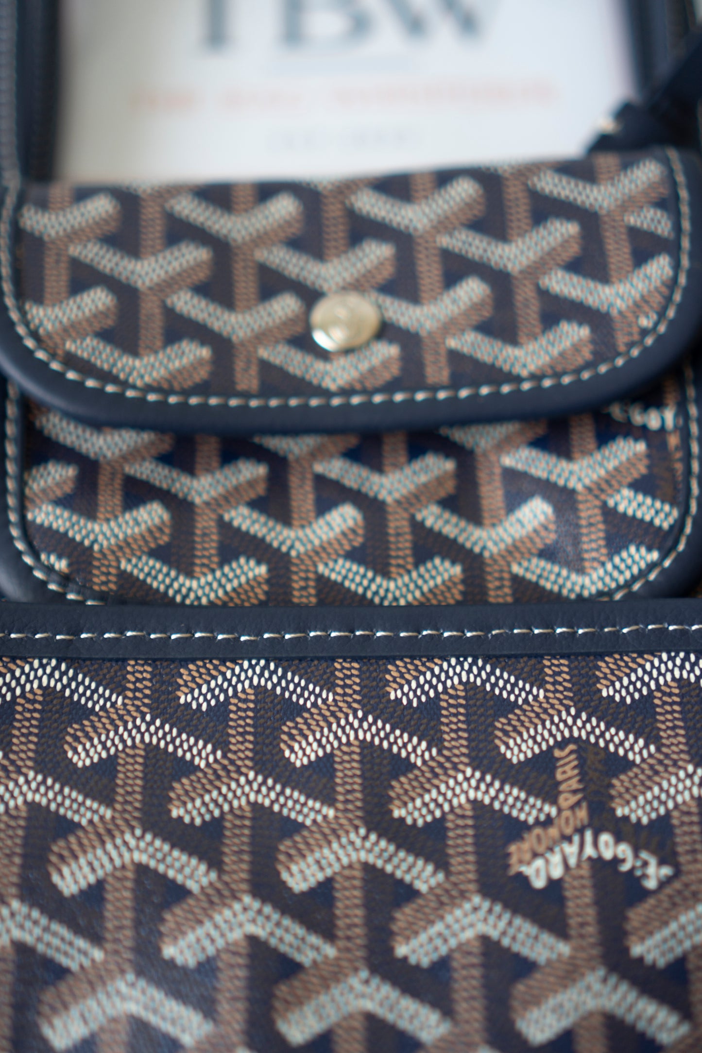Mini Anjou – Navy Blue Goyardine Canvas with Chevroches Calfskin Leather