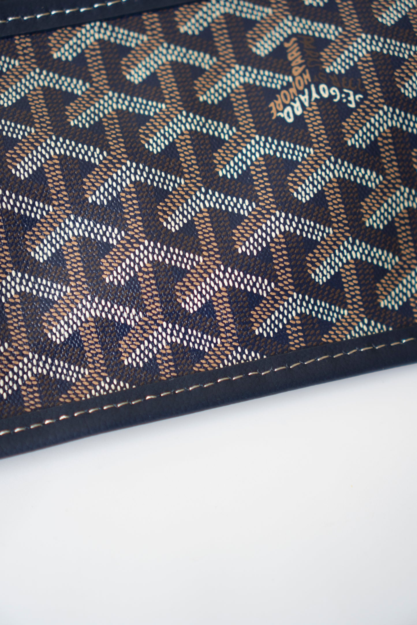 Mini Anjou – Navy Blue Goyardine Canvas with Chevroches Calfskin Leather