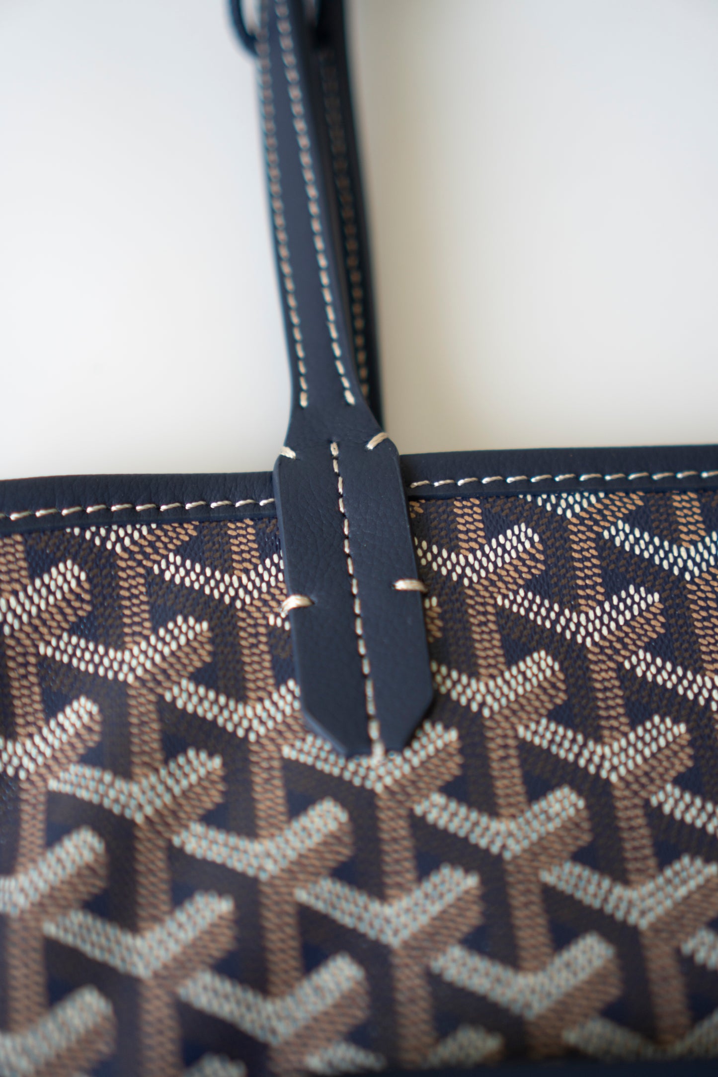 Mini Anjou – Navy Blue Goyardine Canvas with Chevroches Calfskin Leather