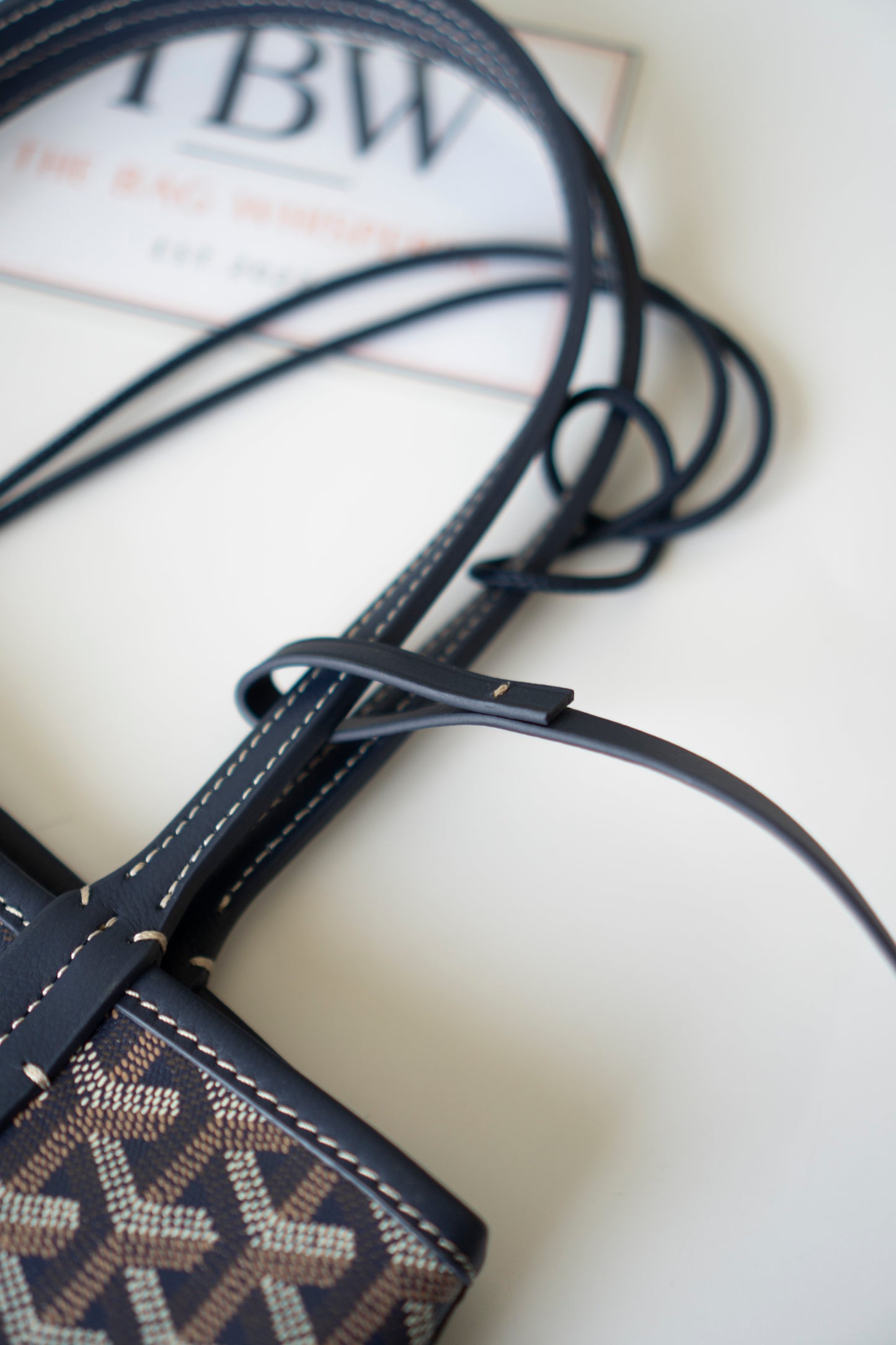 Mini Anjou – Navy Blue Goyardine Canvas with Chevroches Calfskin Leather