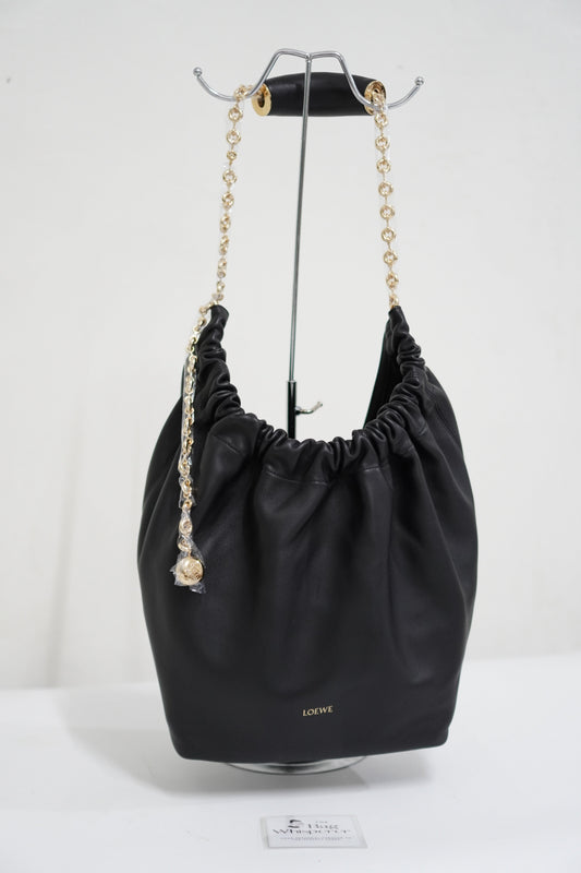 Squeeze Bag in Supple Black Nappa Leather