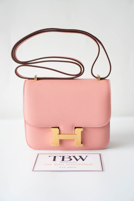 Constanc 19 – Rose Sakura Epsom with Gold Hardware