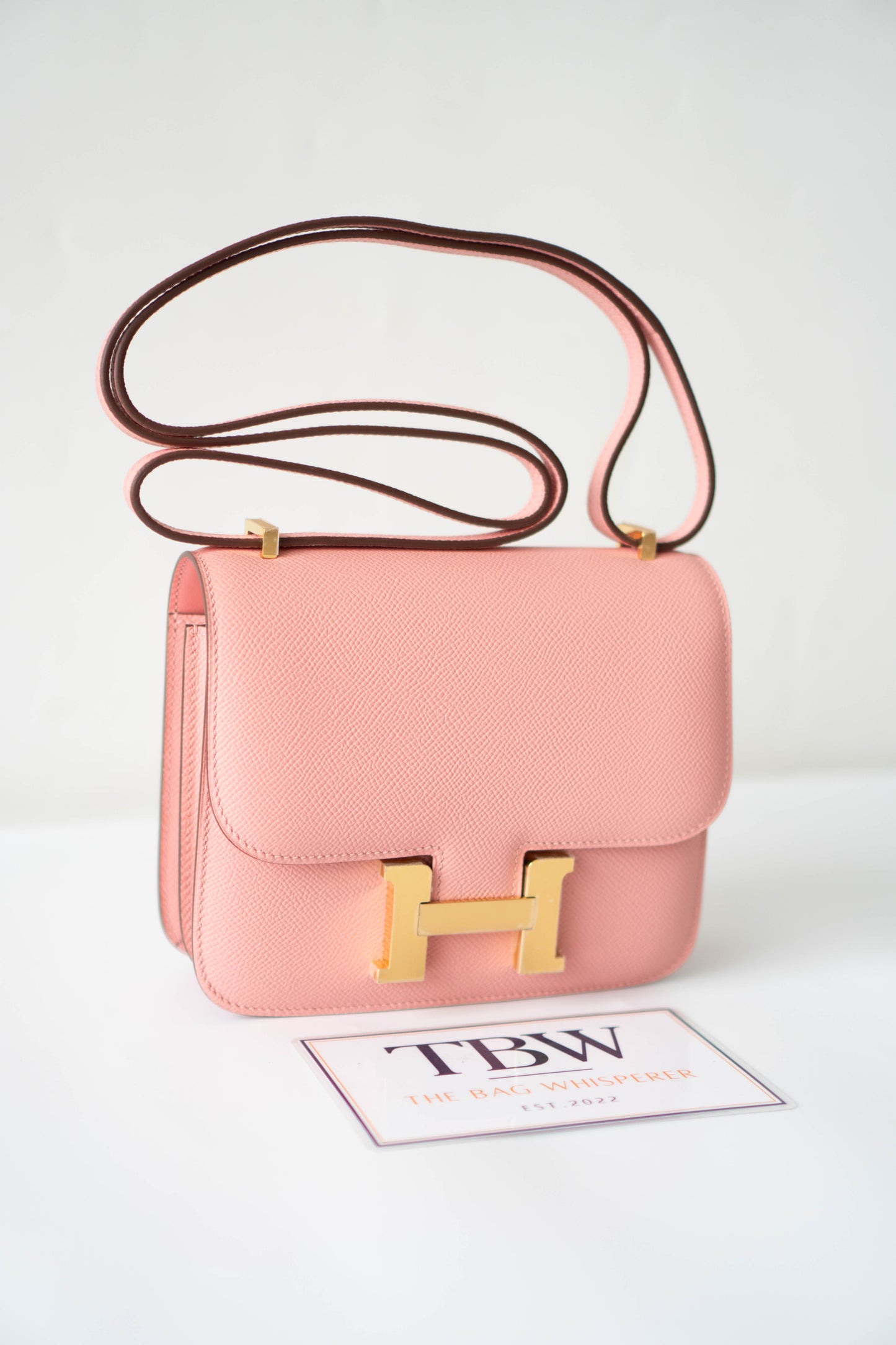 Constanc 19 – Rose Sakura Epsom with Gold Hardware