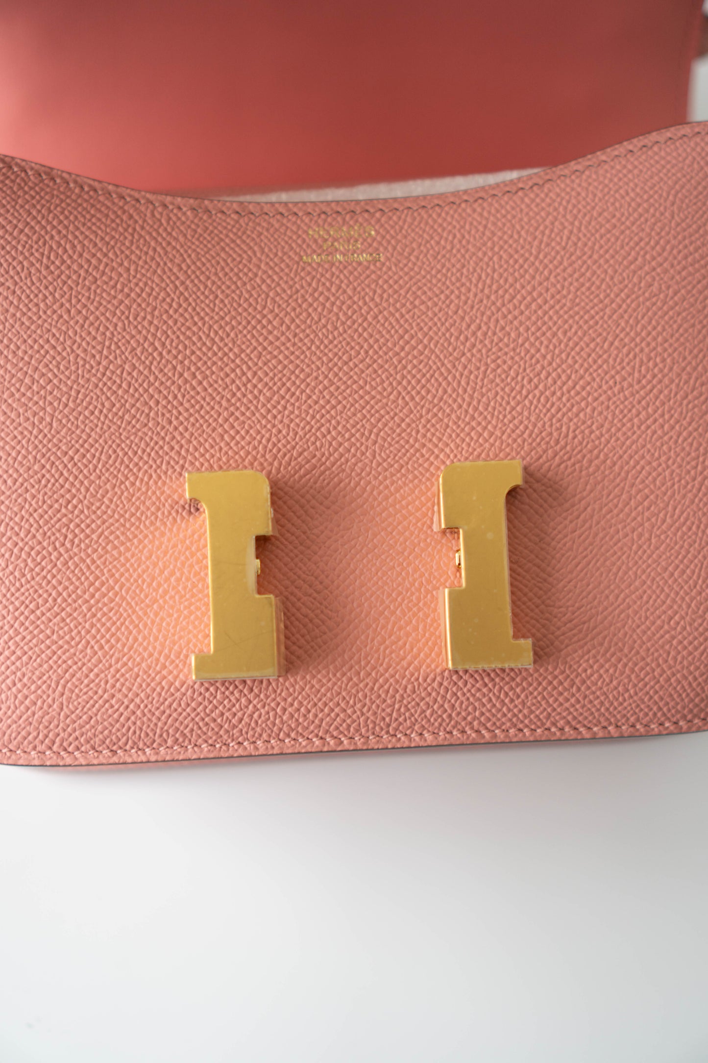 Constanc 19 – Rose Sakura Epsom with Gold Hardware