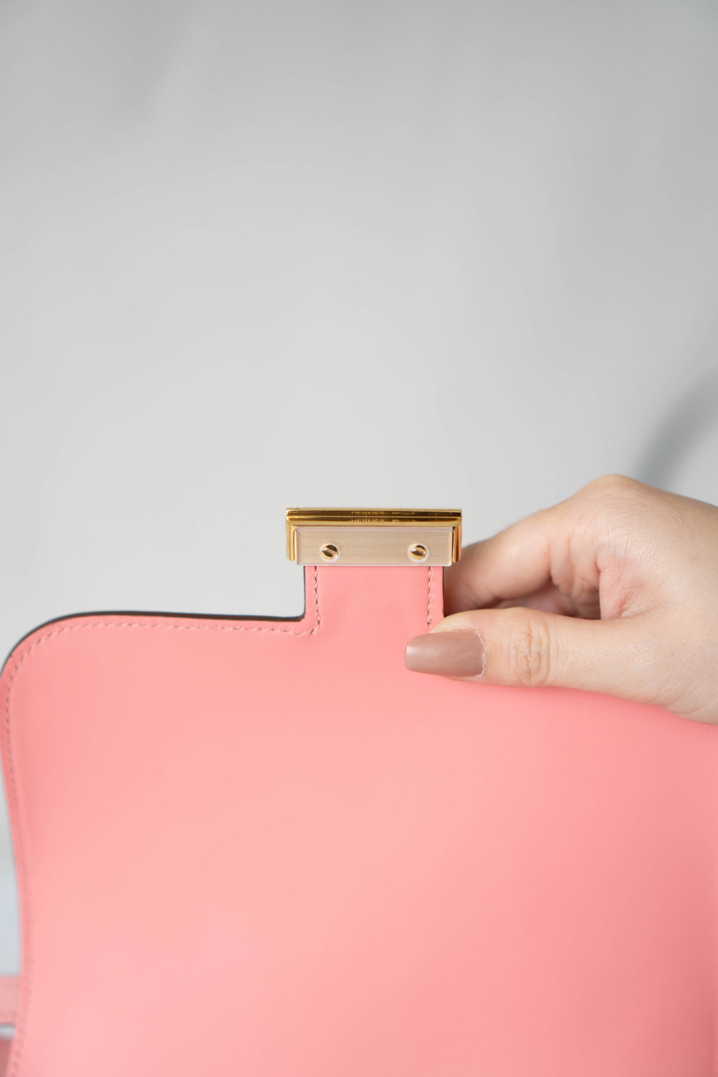 Constanc 19 – Rose Sakura Epsom with Gold Hardware