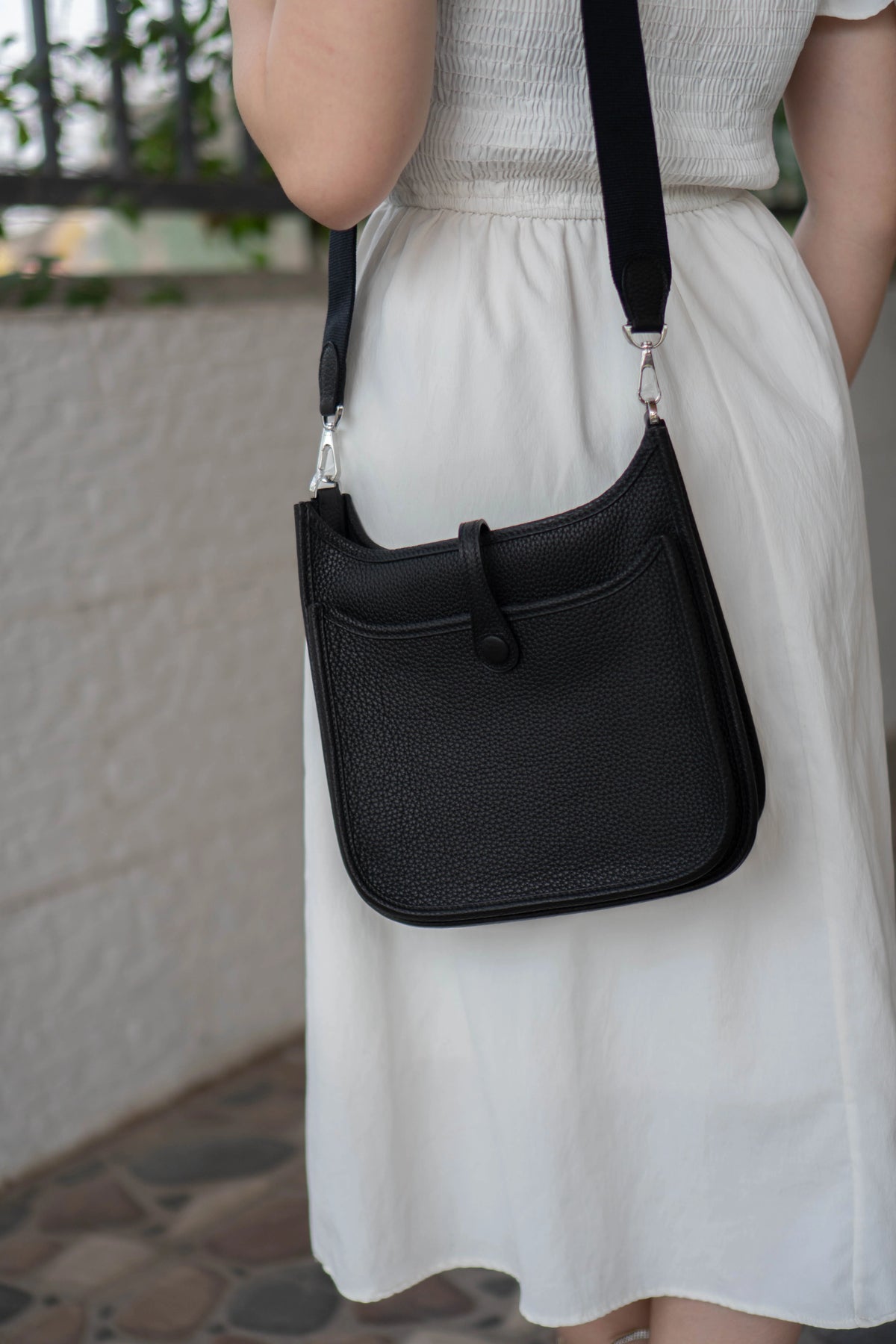 Evelyne 23 – Black Clemence Leather with Palladium Hardware