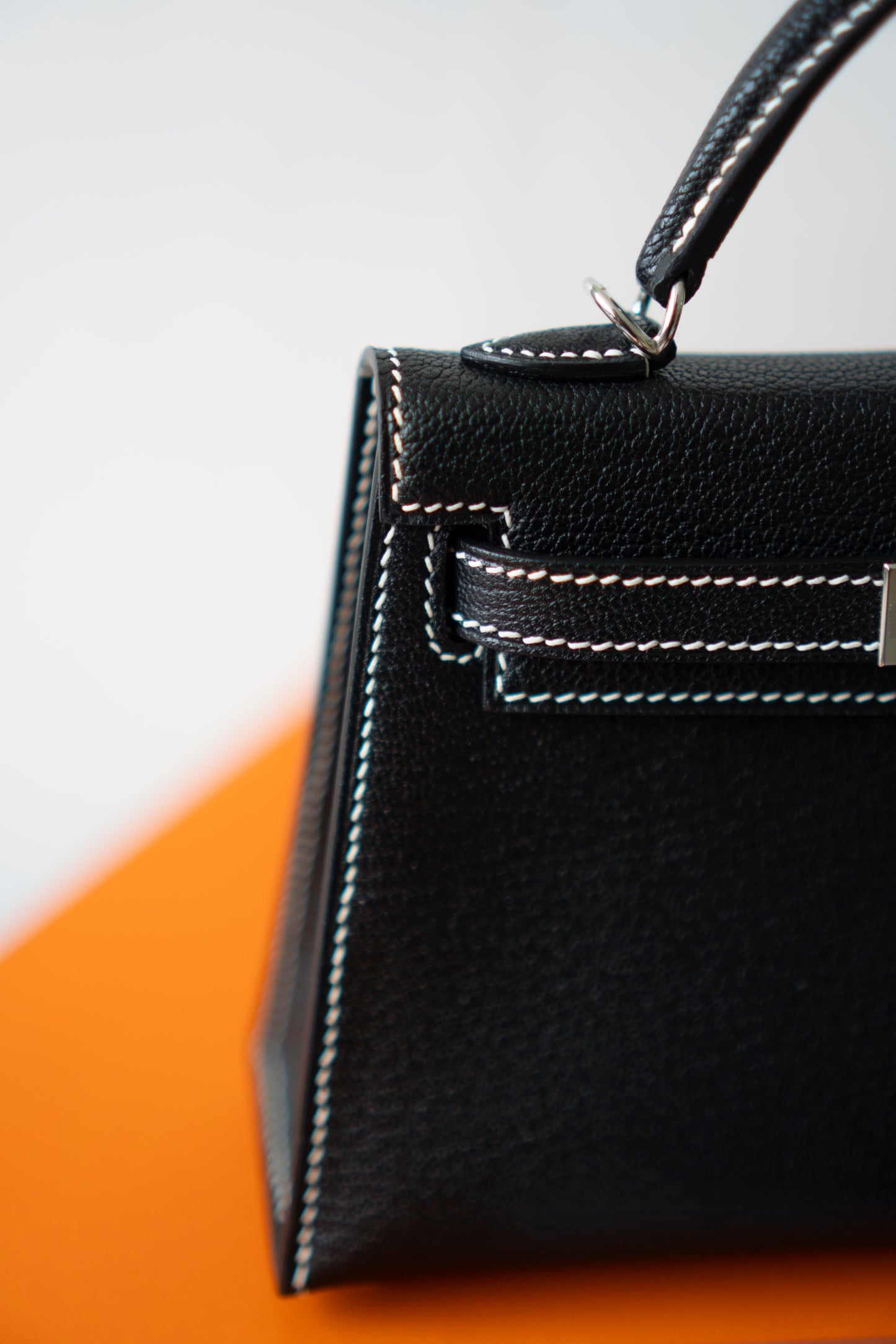 Mini KL II Sellier – Noir Chèvre with Gris Perle Interior | HSS Special Order