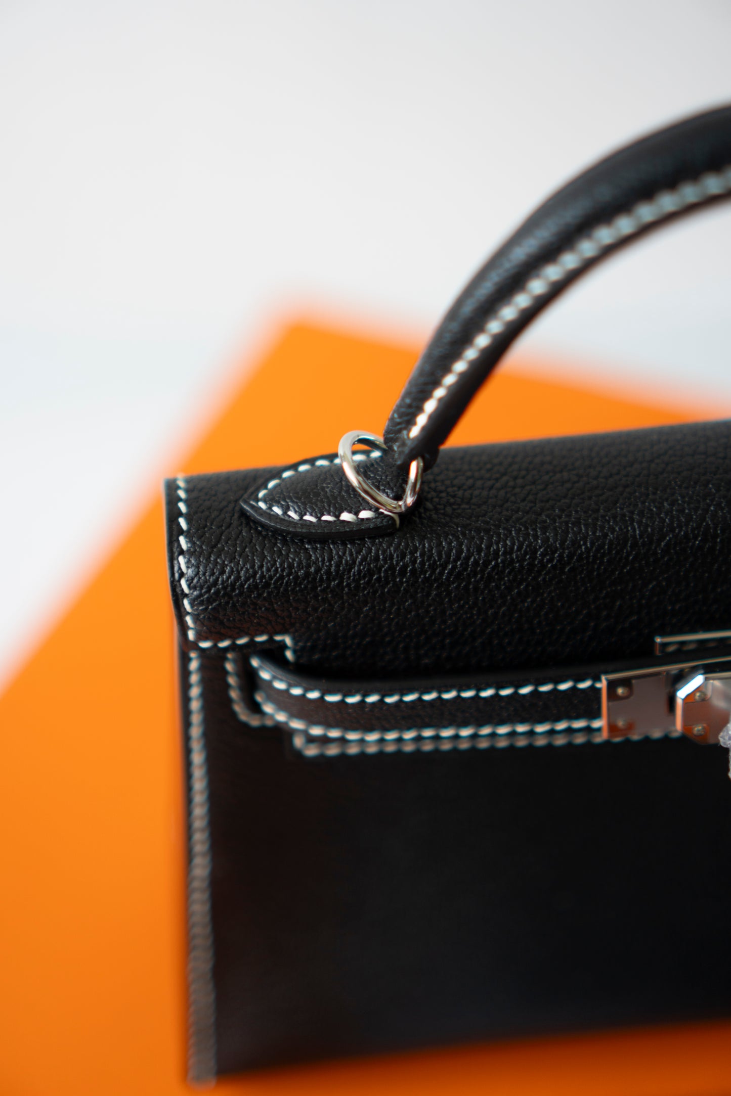 Mini KL II Sellier – Noir Chèvre with Gris Perle Interior | HSS Special Order