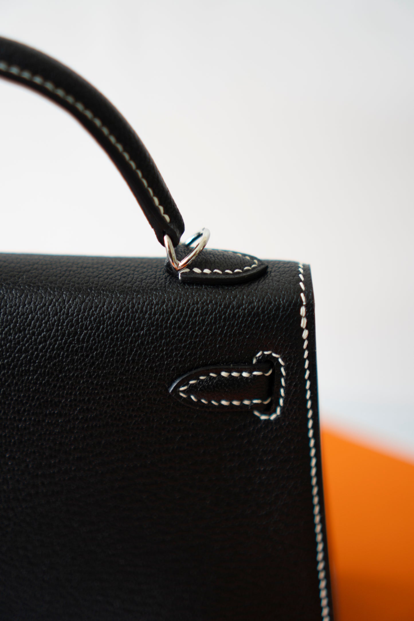 Mini KL II Sellier – Noir Chèvre with Gris Perle Interior | HSS Special Order