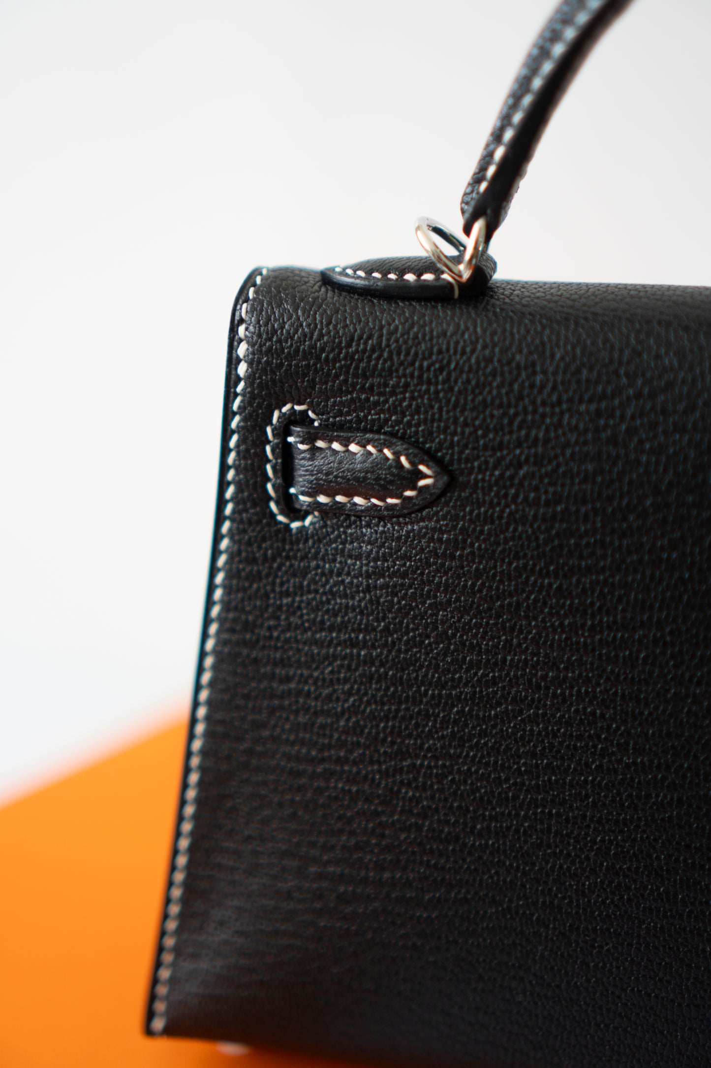 Mini KL II Sellier – Noir Chèvre with Gris Perle Interior | HSS Special Order