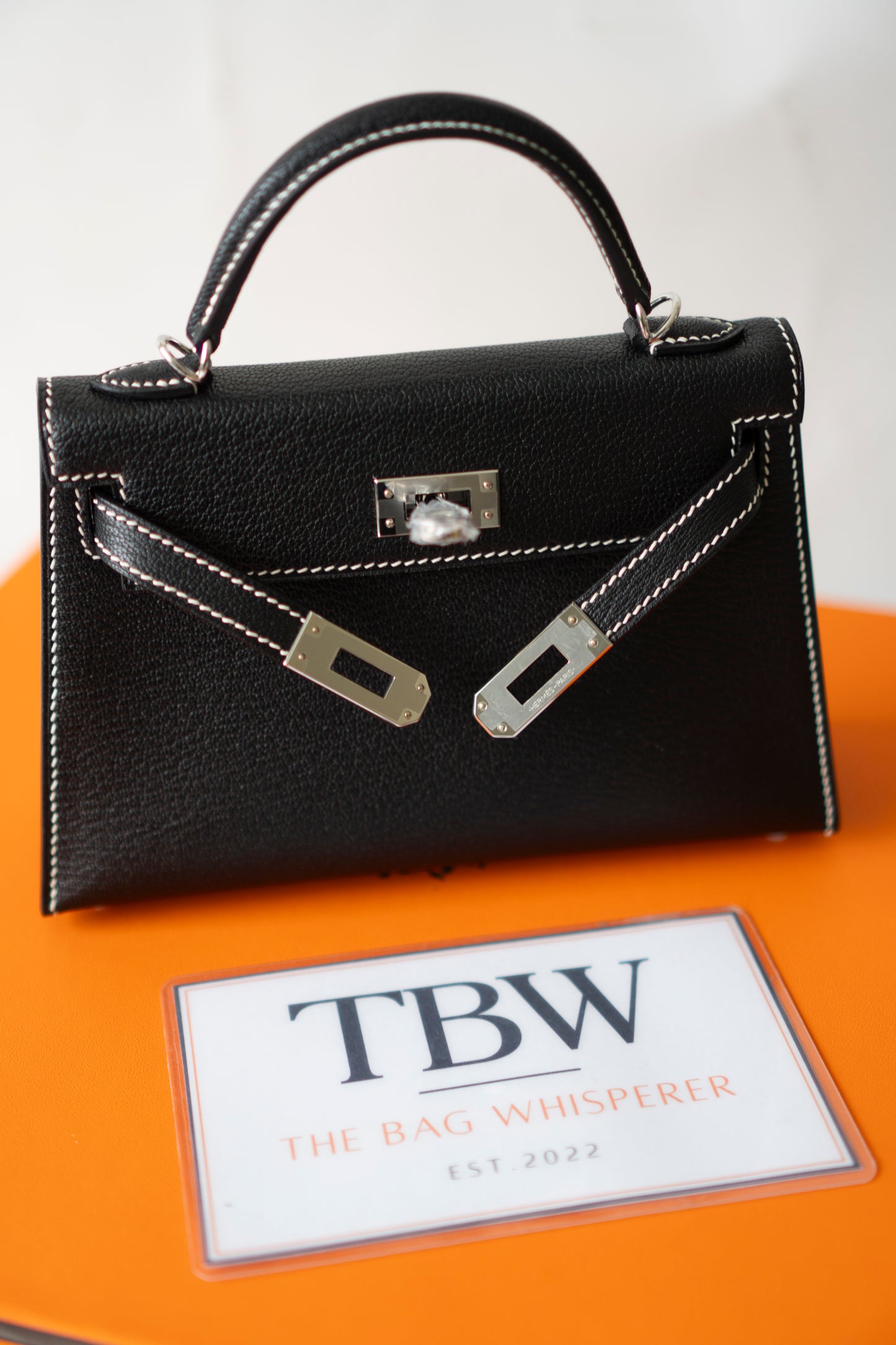 Mini KL II Sellier – Noir Chèvre with Gris Perle Interior | HSS Special Order