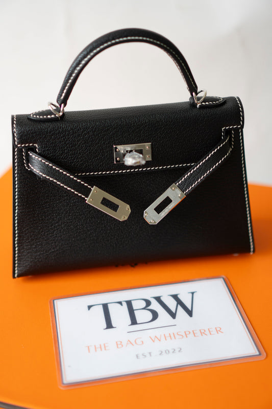 Mini KL II Sellier – Noir Chèvre with Gris Perle Interior | HSS Special Order