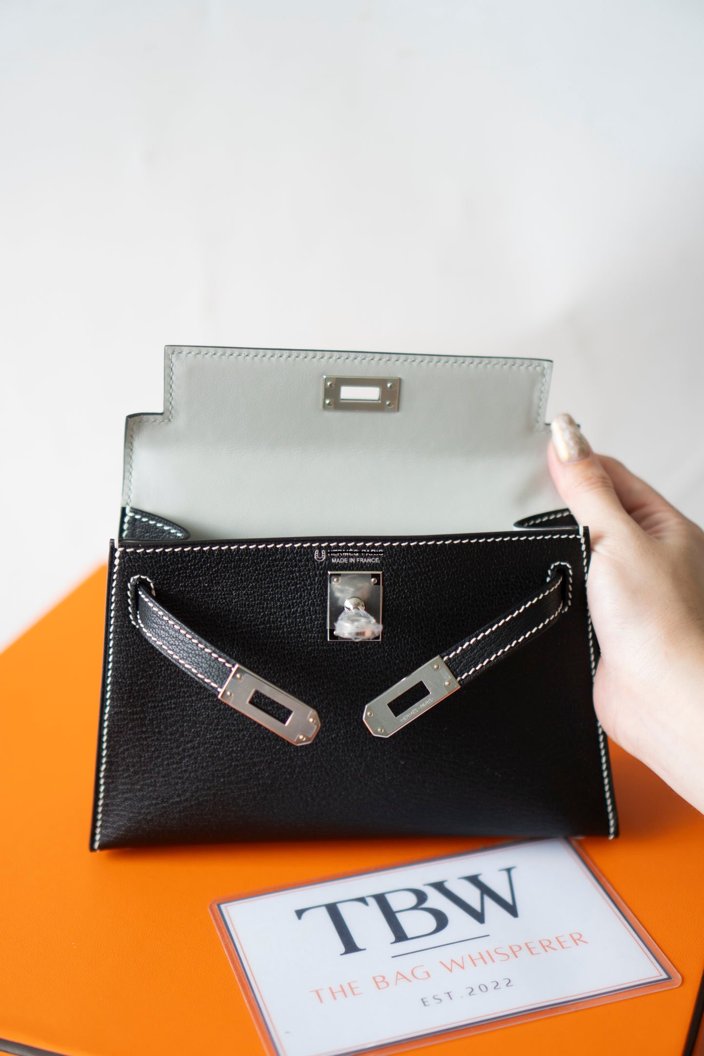 Mini KL II Sellier – Noir Chèvre with Gris Perle Interior | HSS Special Order