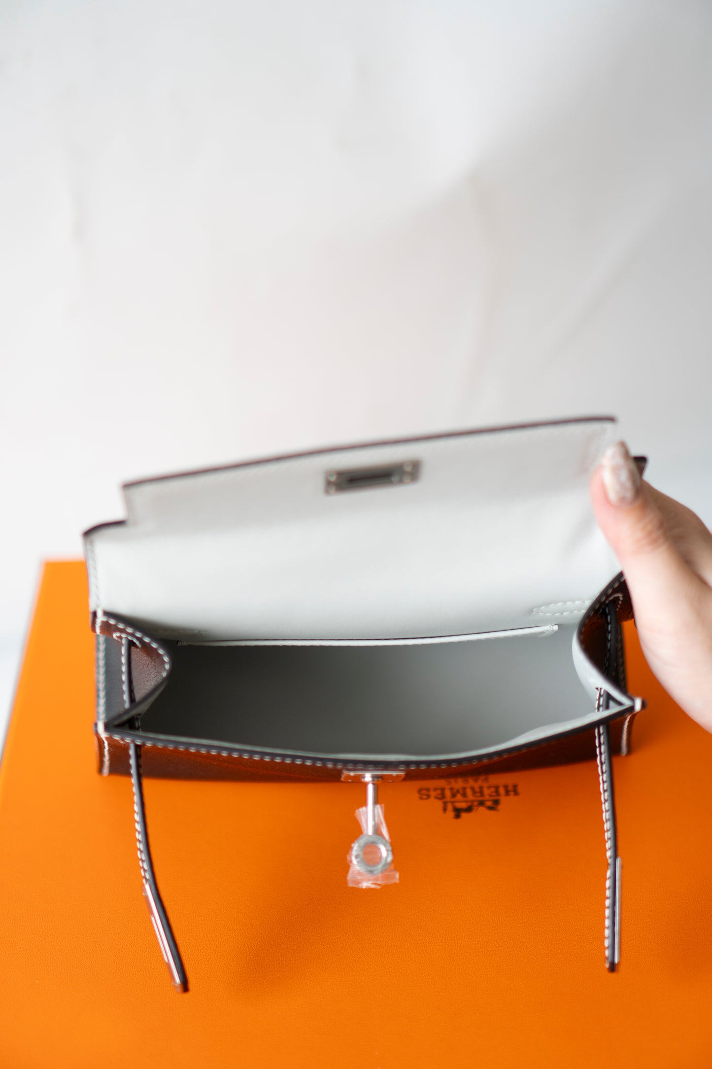 Mini KL II Sellier – Noir Chèvre with Gris Perle Interior | HSS Special Order