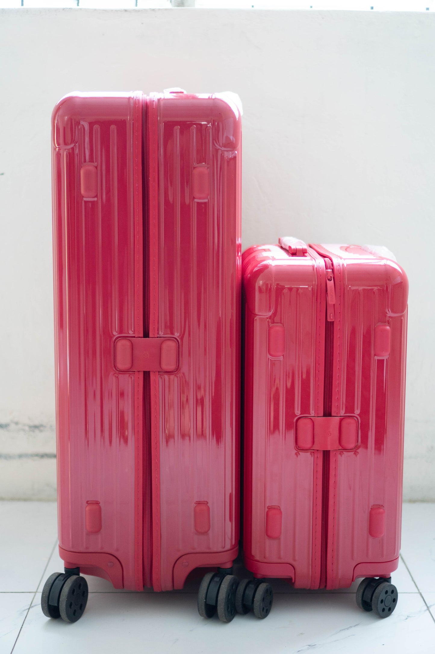 Polycarbonate Luggage Set – Pink (Cabin + Check-in, Zipper)