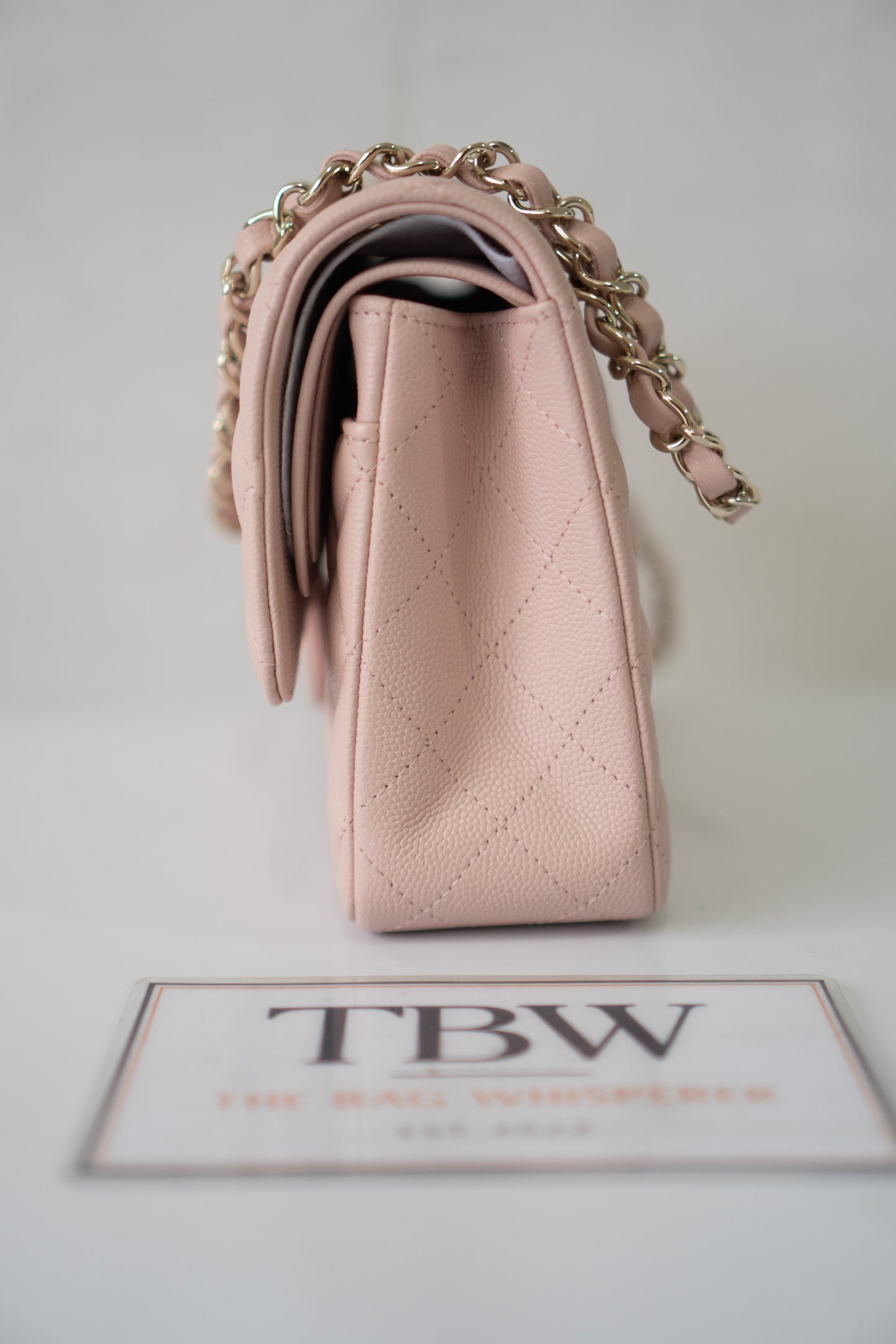 Classic Medium Flap Bag – Light Pink Caviar Leather with Light Gold Hardware