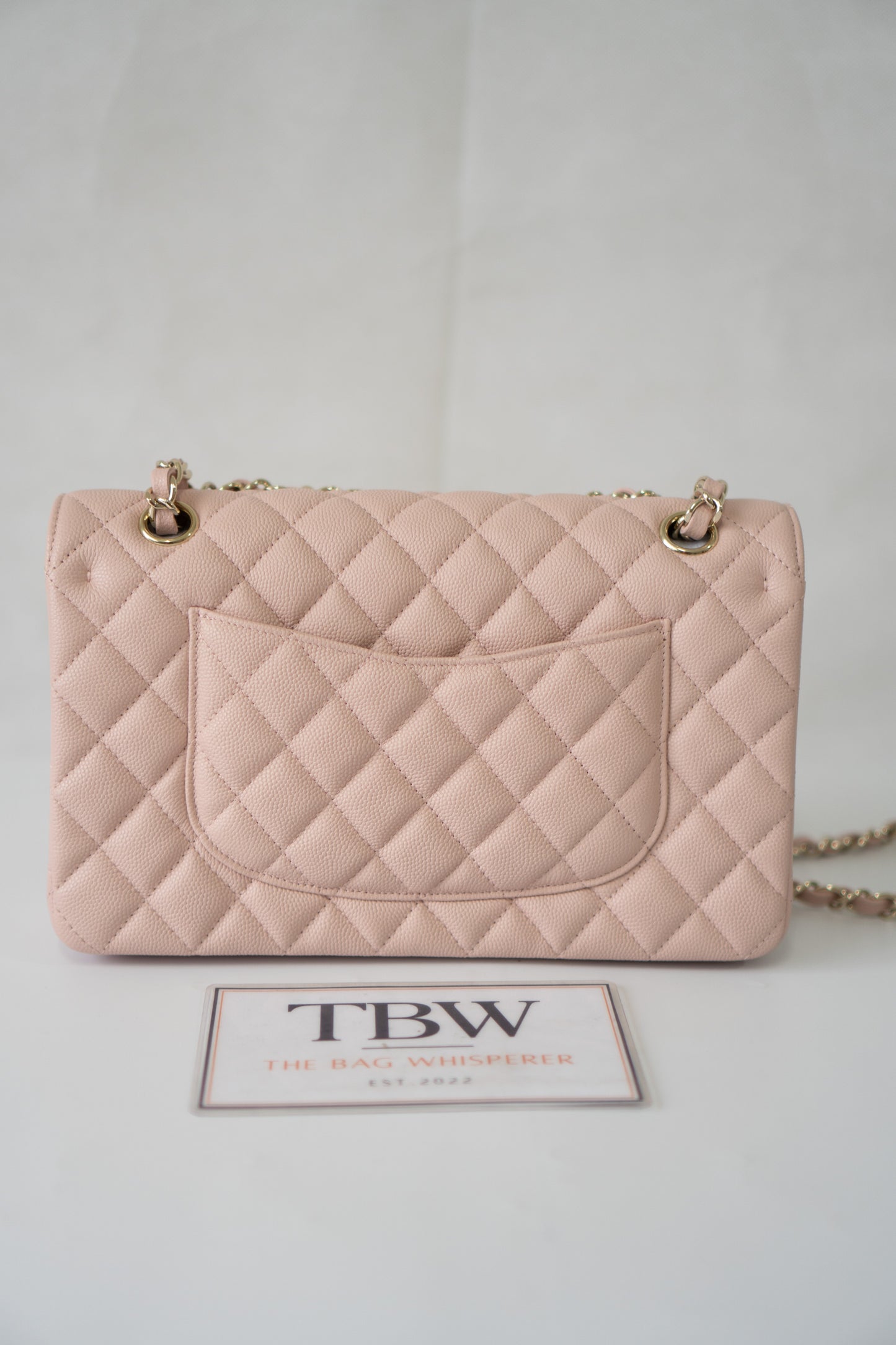 Classic Medium Flap Bag – Light Pink Caviar Leather with Light Gold Hardware