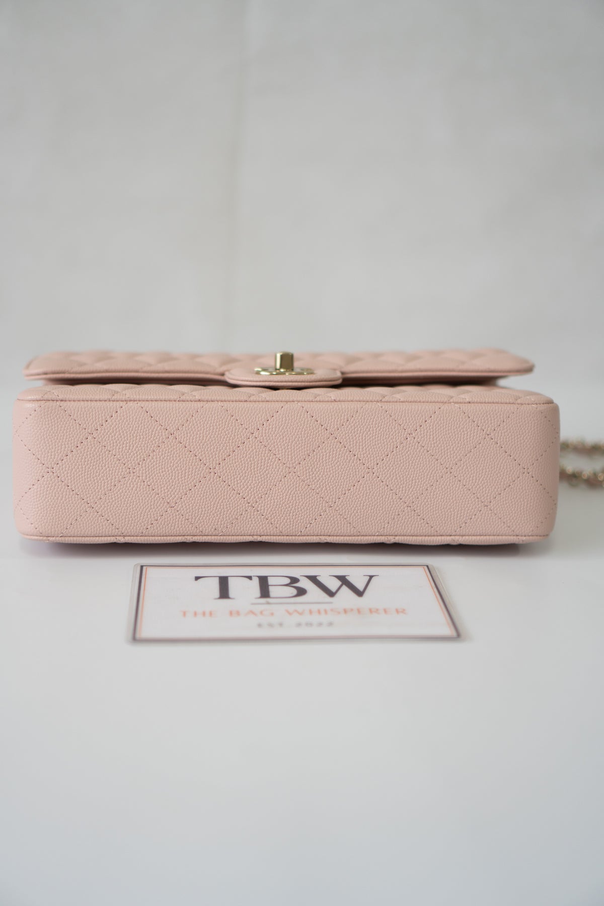 Classic Medium Flap Bag – Light Pink Caviar Leather with Light Gold Hardware