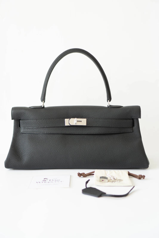 Shoulder KL 42 – Noir Clemence Leather with Palladium Hardware