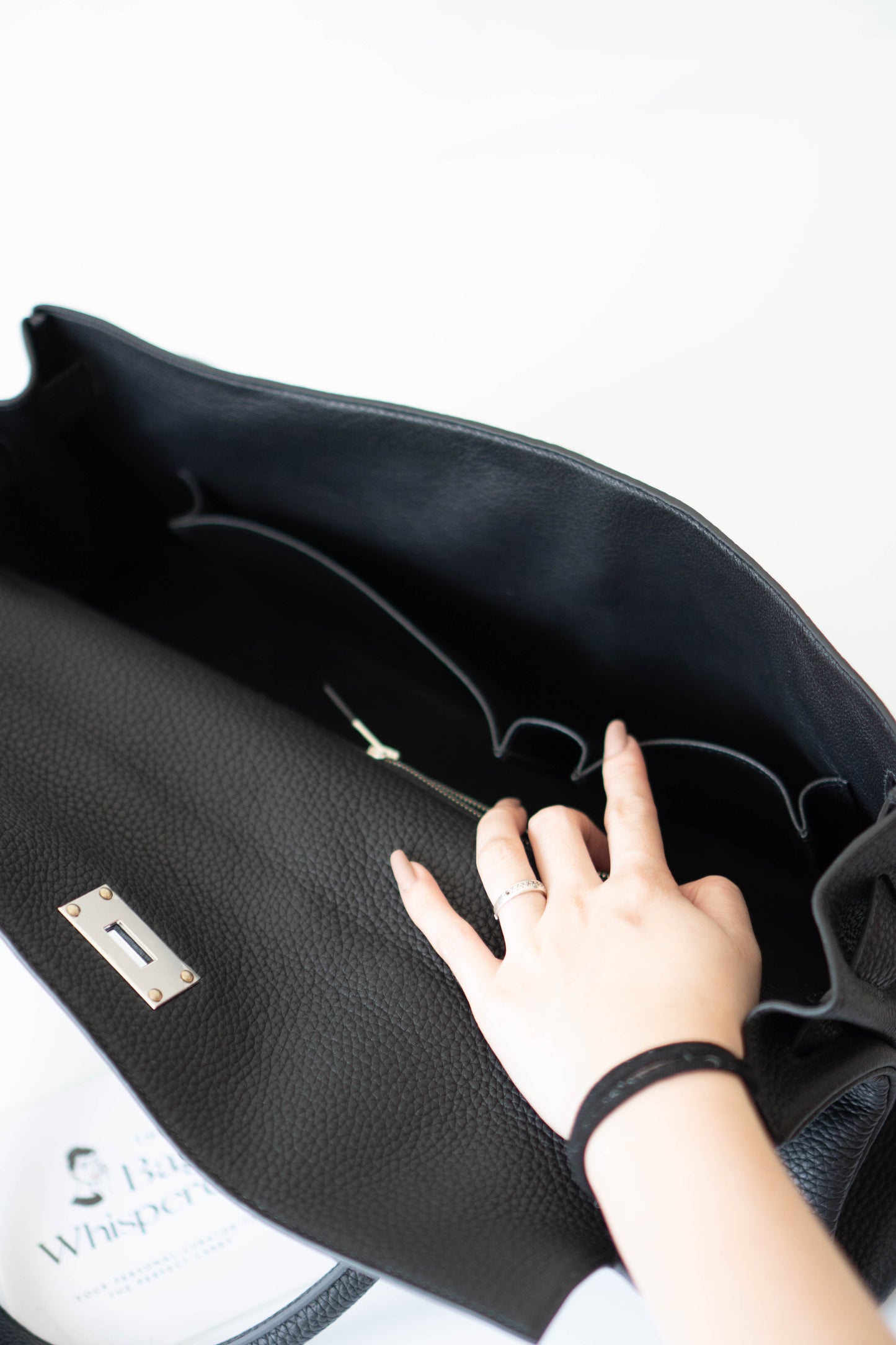Shoulder KL 42 – Noir Clemence Leather with Palladium Hardware