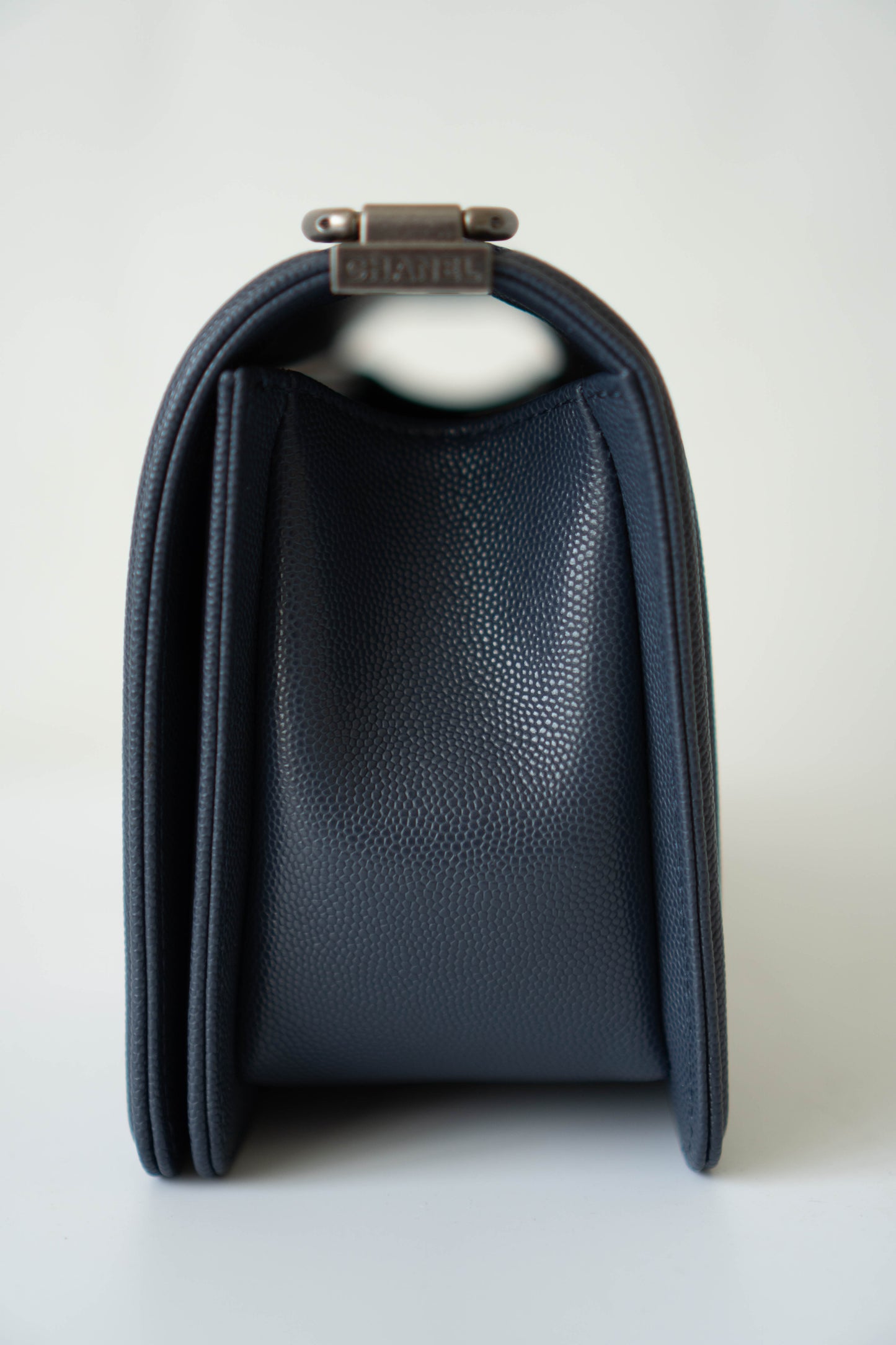 Boy Flap Bag – Old Medium Blue Quilted Leather with Ruthenium Hardware