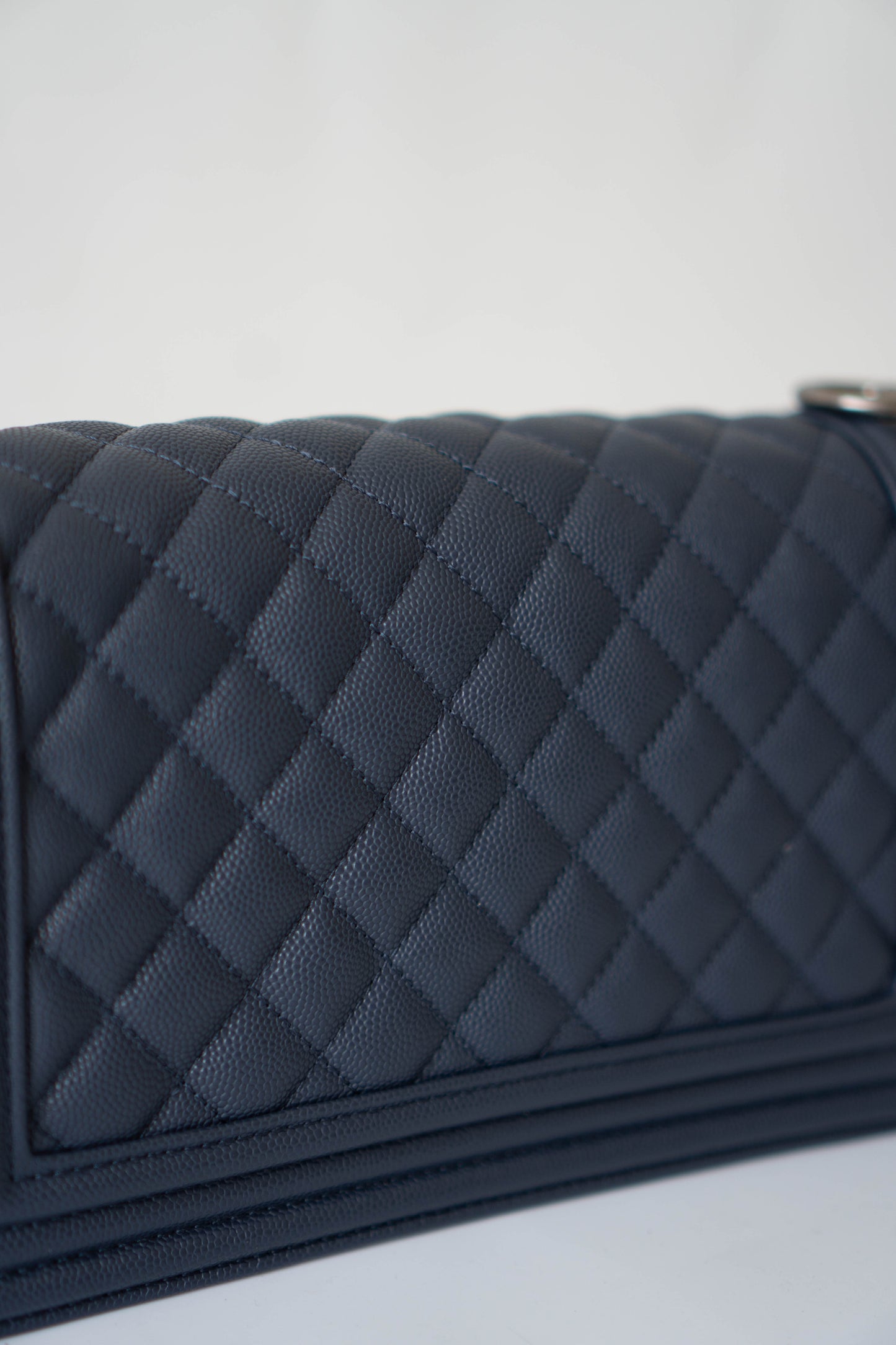 Boy Flap Bag – Old Medium Blue Quilted Leather with Ruthenium Hardware