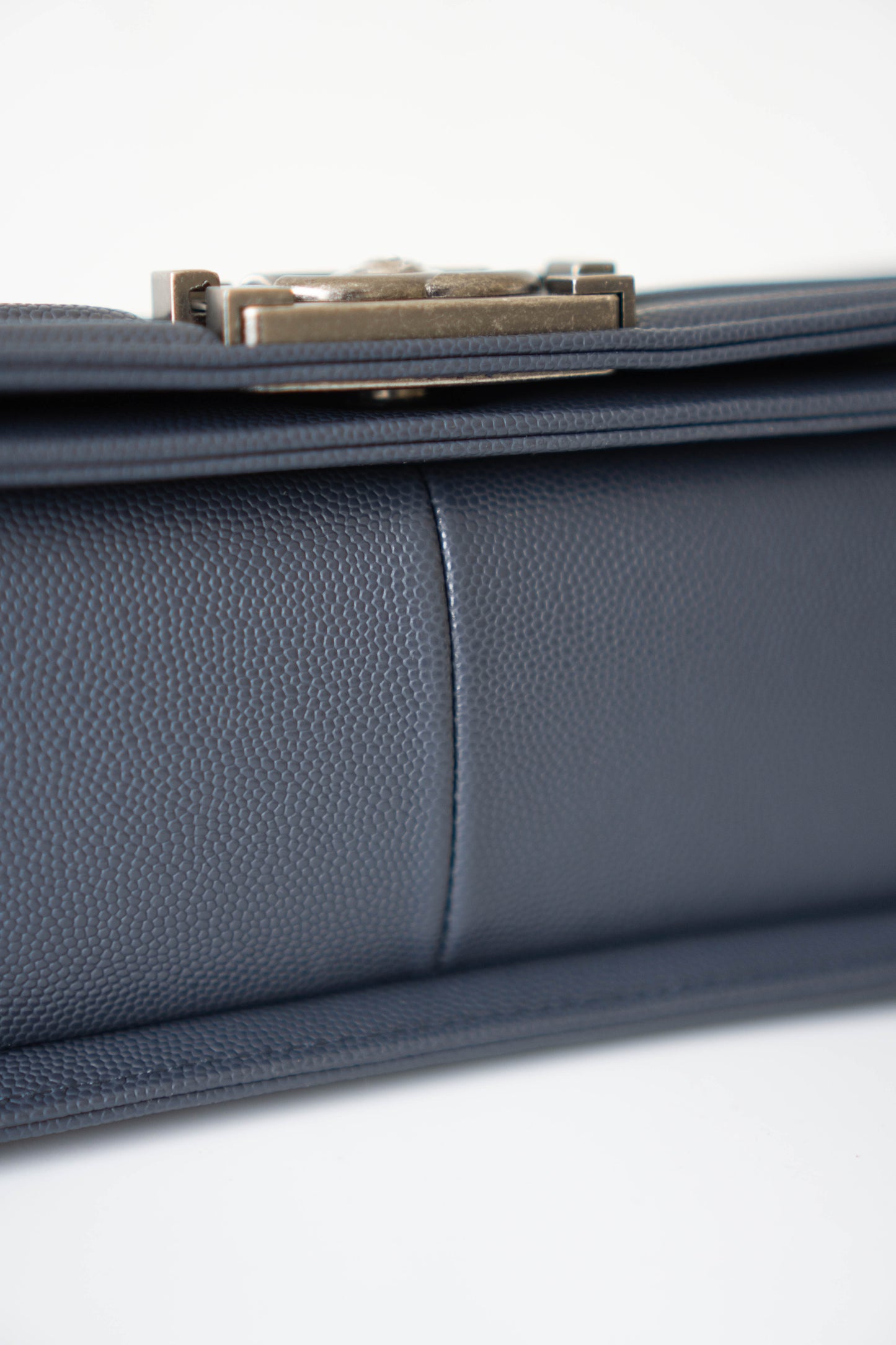 Boy Flap Bag – Old Medium Blue Quilted Leather with Ruthenium Hardware