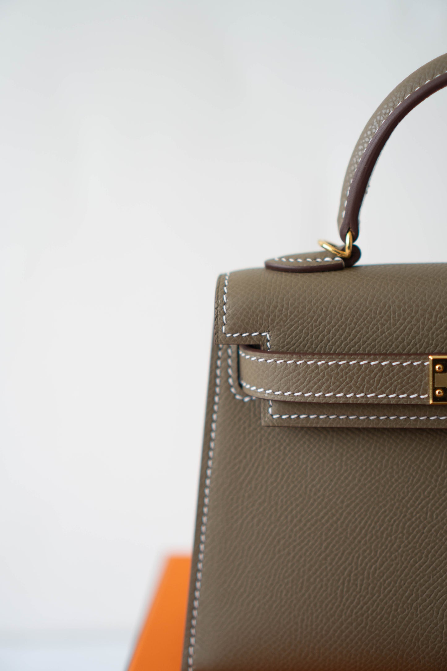 Mini KL – Etoupe Epsom Leather with Gold Hardware