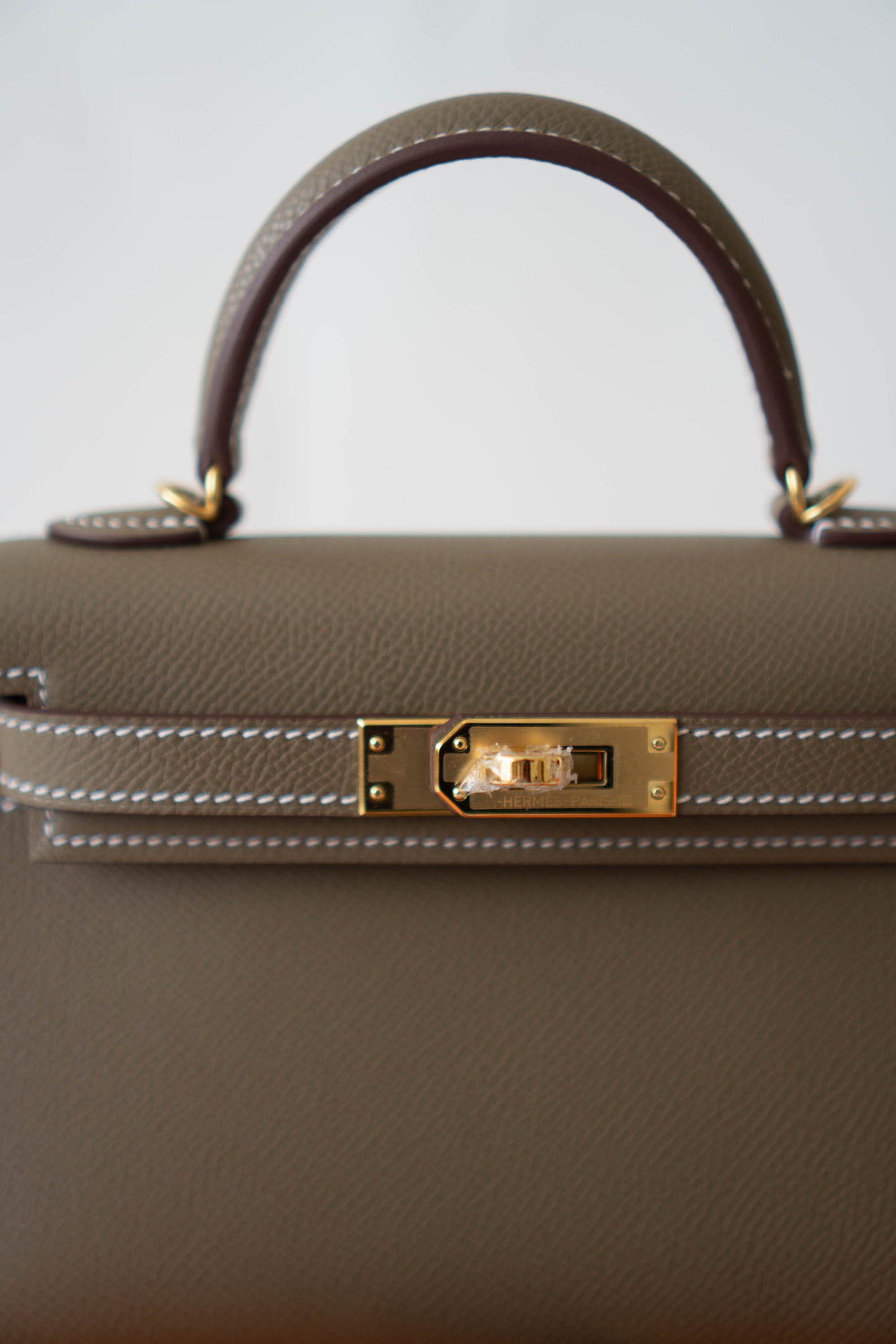 Mini KL – Etoupe Epsom Leather with Gold Hardware