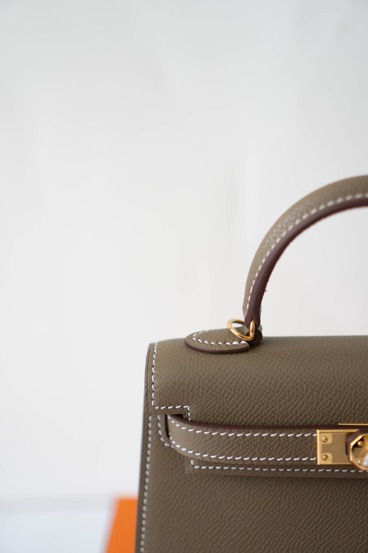 Mini KL – Etoupe Epsom Leather with Gold Hardware