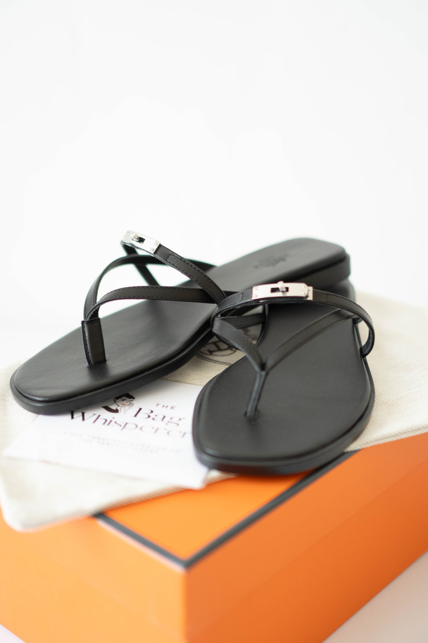 Miss Sandals – Black with Palladium Hardware (Size 38)