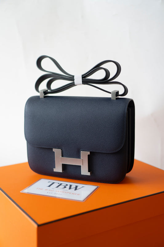 Constanc 24 – Blue Indigo Epsom with Palladium Hardware