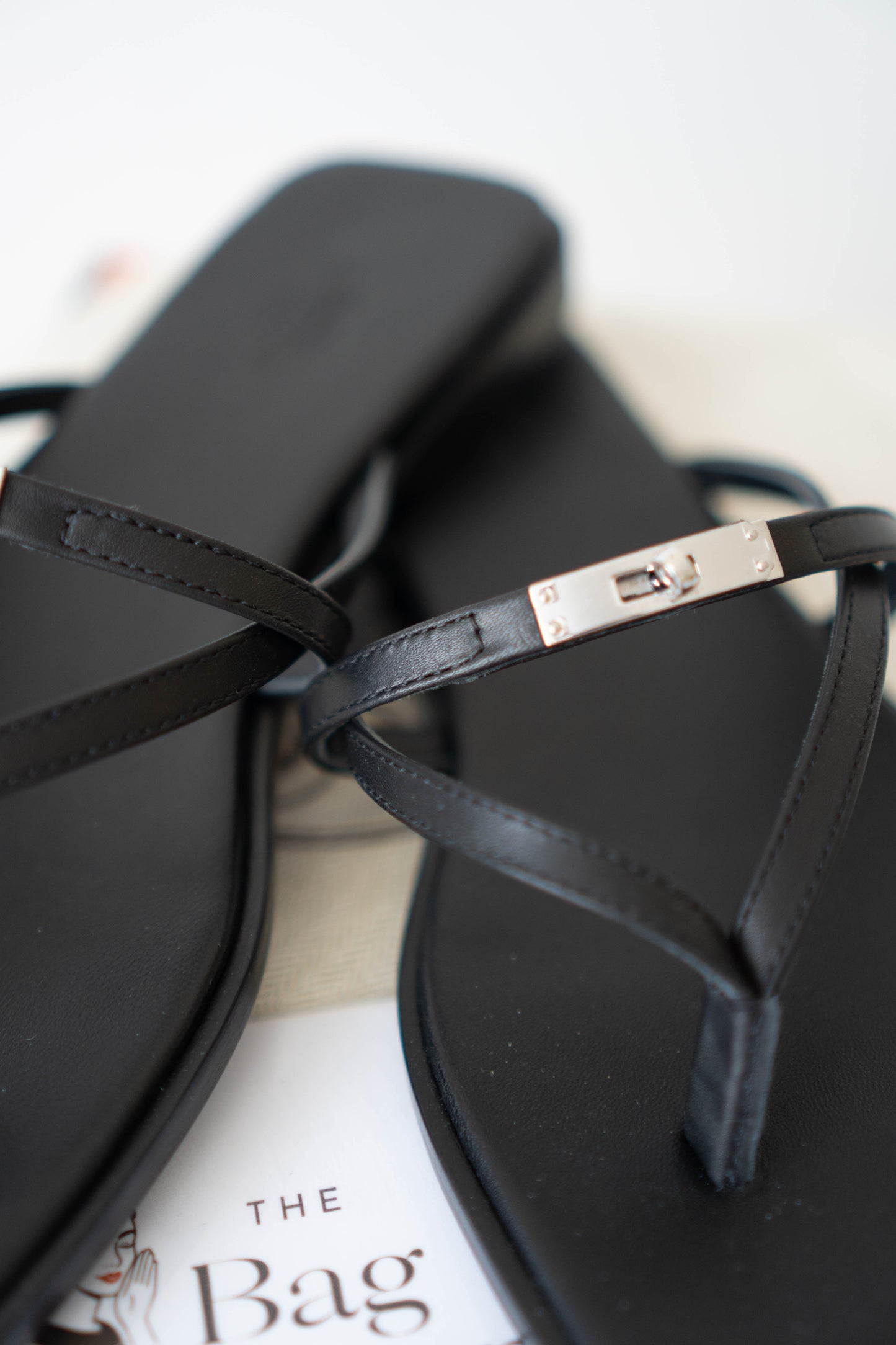 Miss Sandals – Black with Palladium Hardware (Size 38)