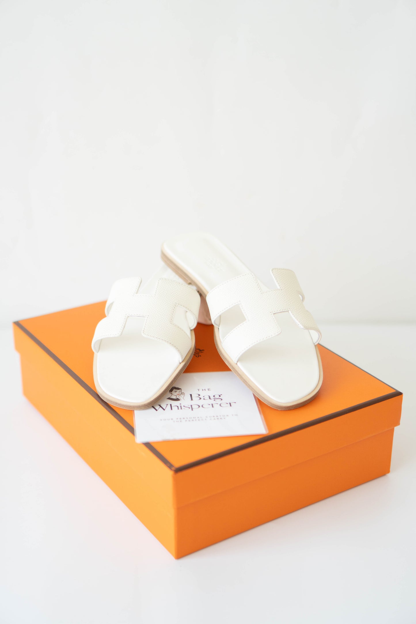Oran Sandals – White Epsom Leather (Size 38)