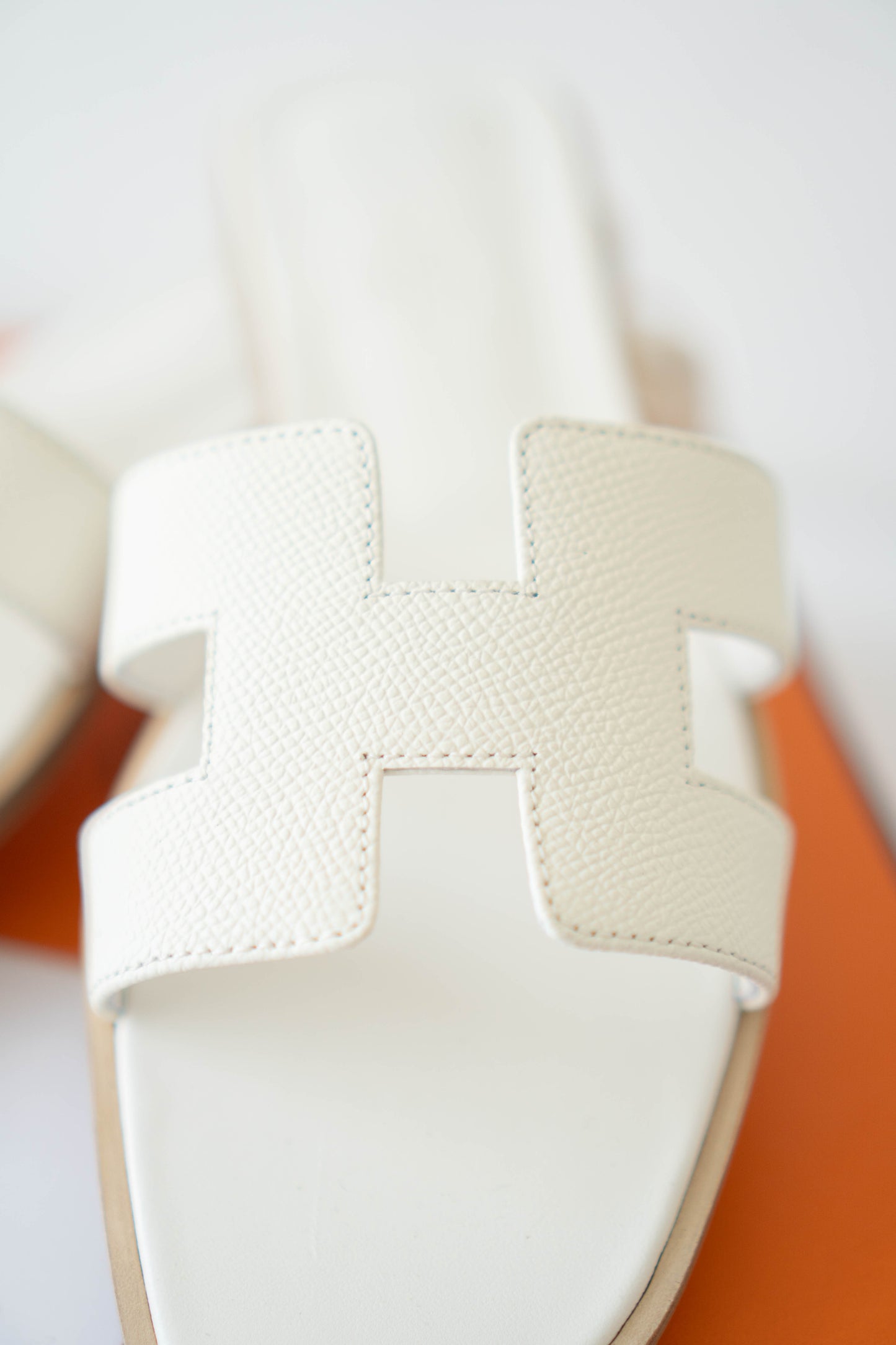 Oran Sandals – White Epsom Leather (Size 38)