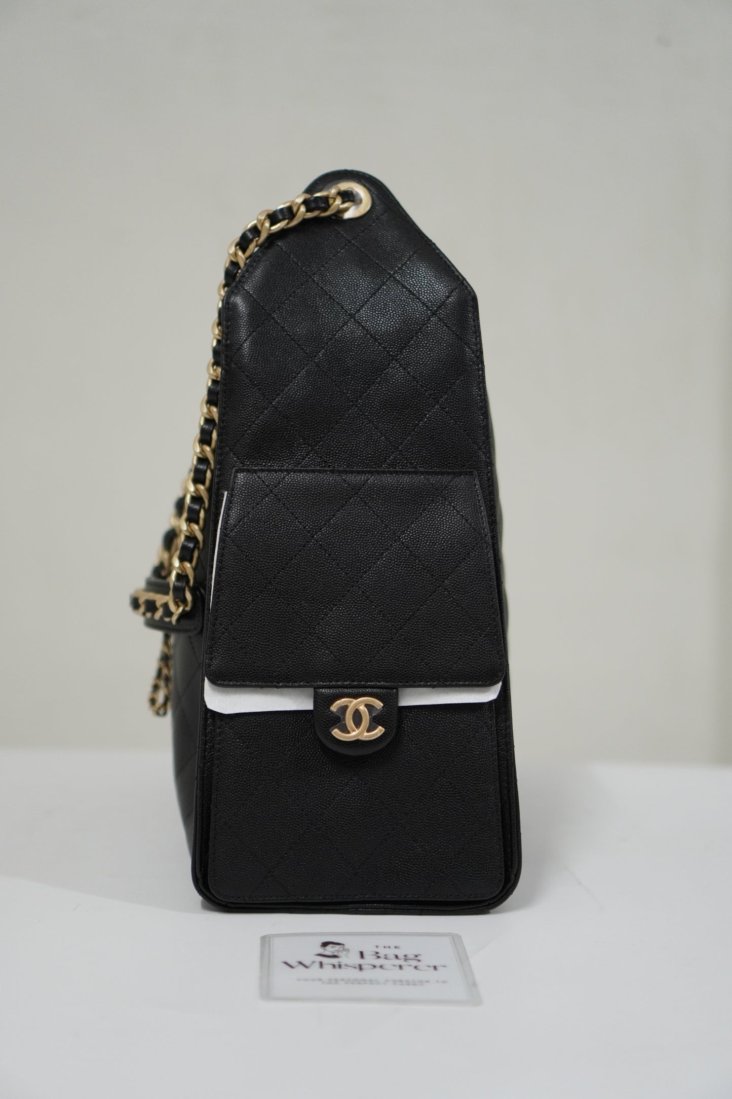 C25 Drawstring Bag in Black Caviar (Medium)