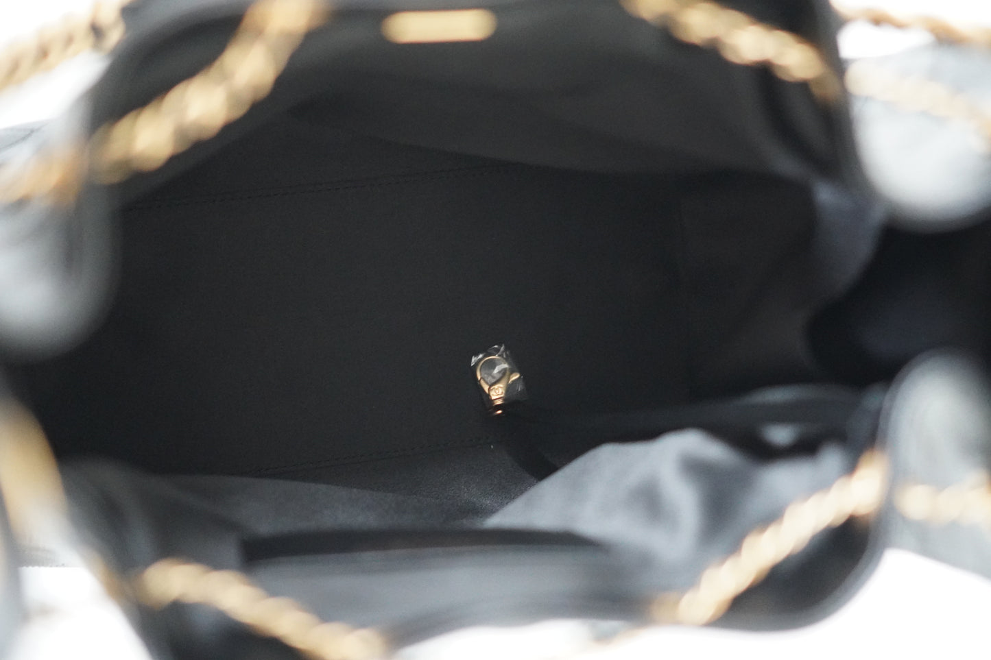 C25 Drawstring Bag in Black Caviar (Medium)
