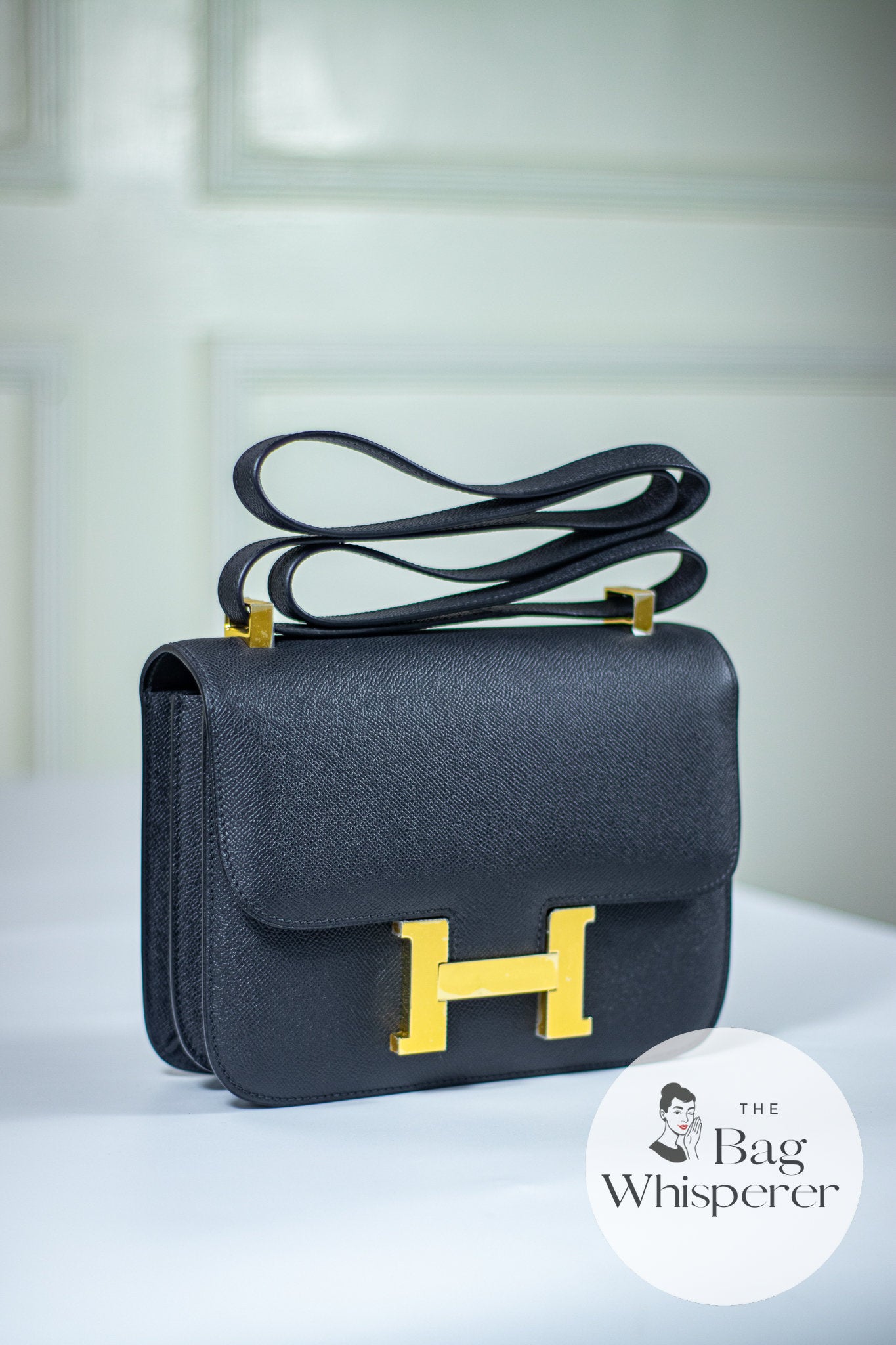 Constance 24 noir epsom leather gold hardware
